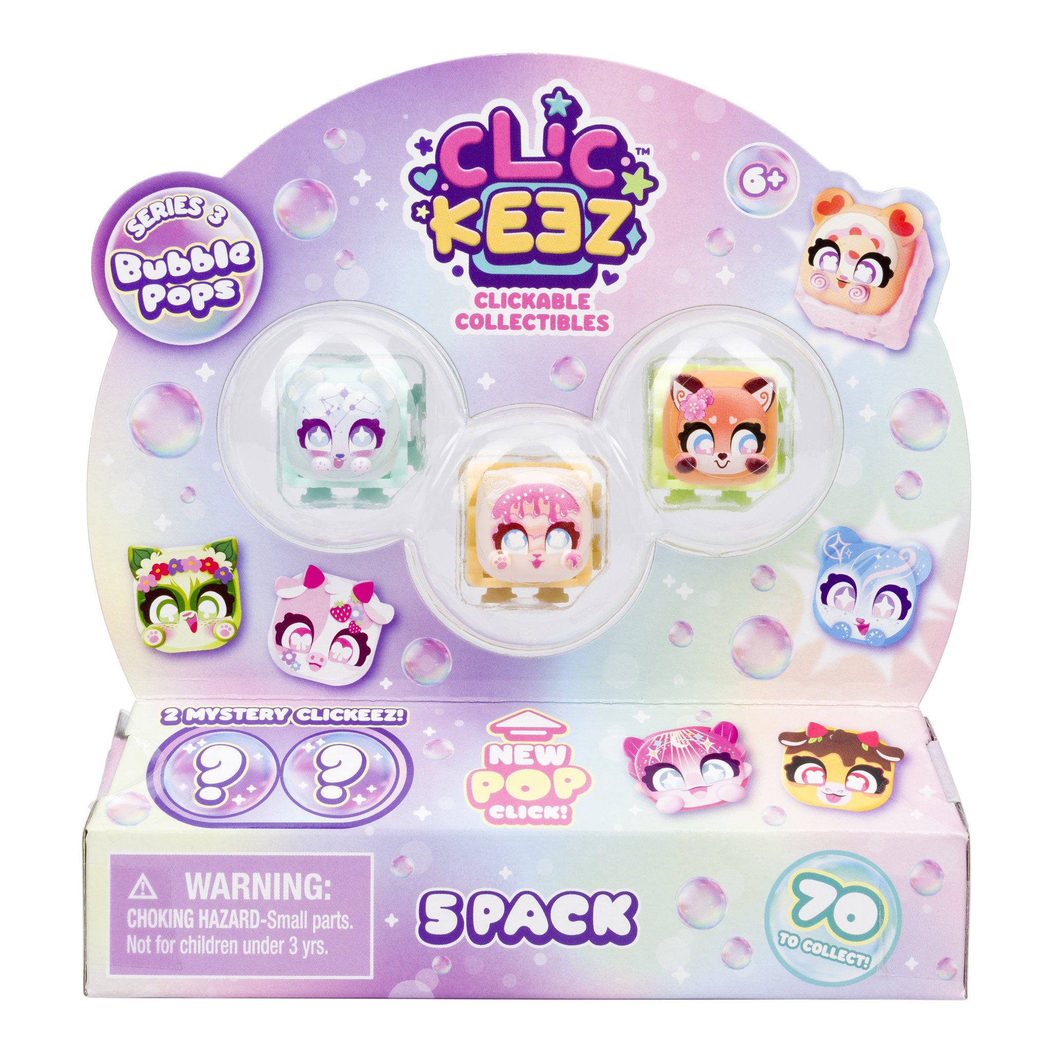 Clickeez Bubble Pops Series 3 5 Pack Assorted Styles
