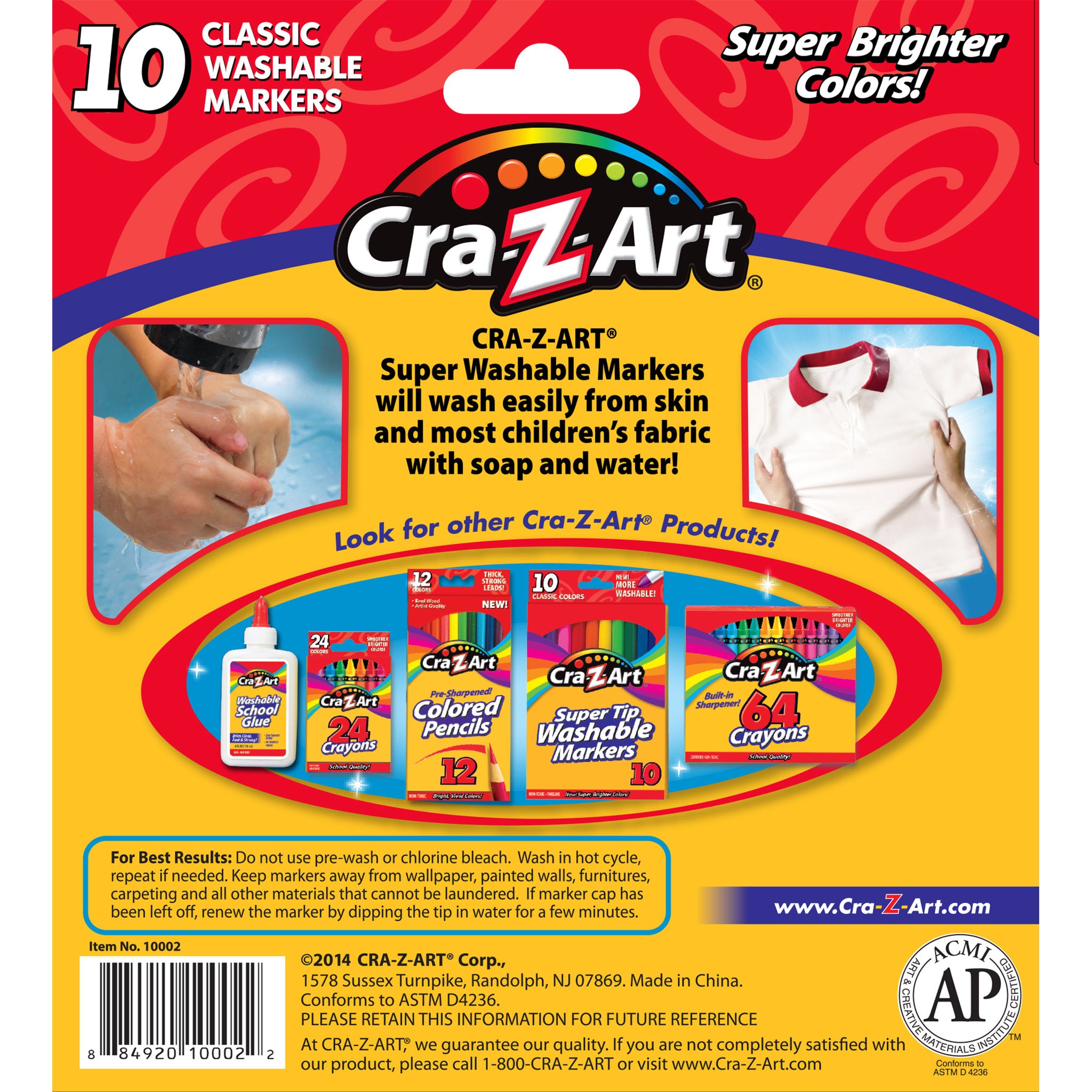 Cra-Z-Art Super Washable Markers 10 Pack