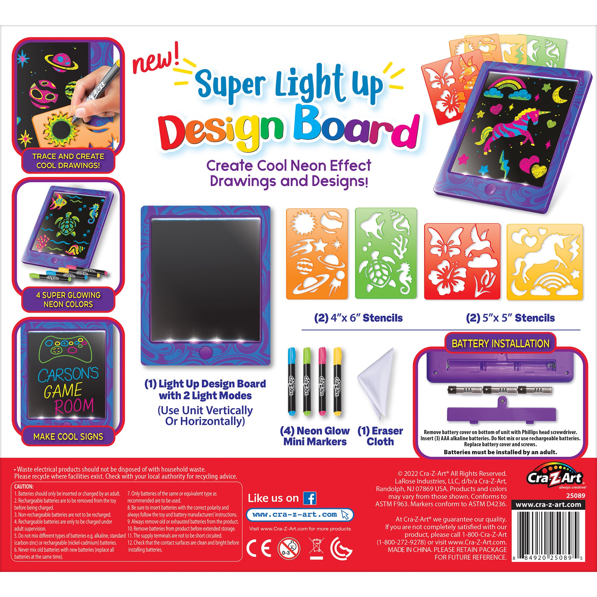 Cra-Z-Art Super Light Up Design Board 10 Pack