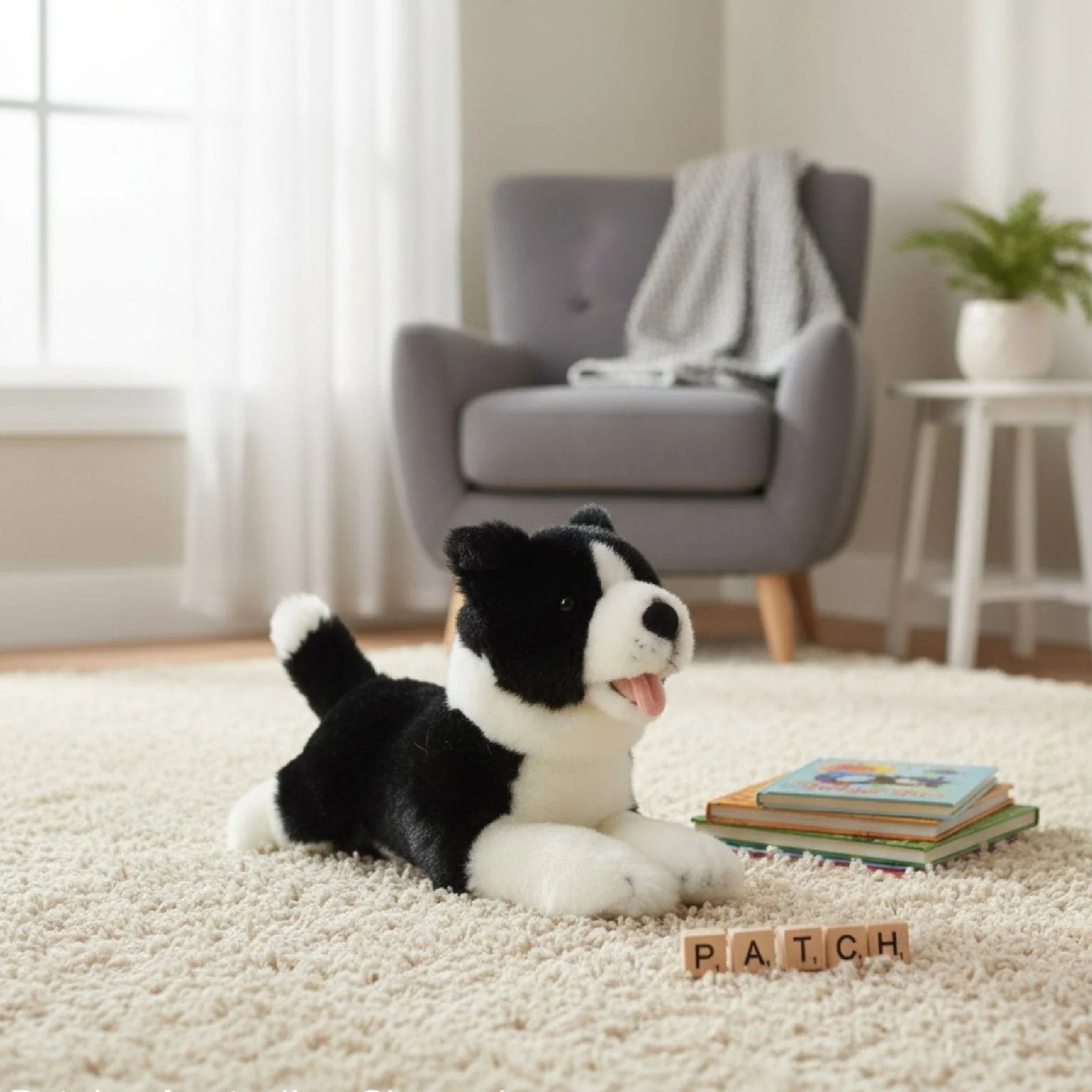 Bocchetta Plush Toys Floppy Border Collie 11 Inch - Patch