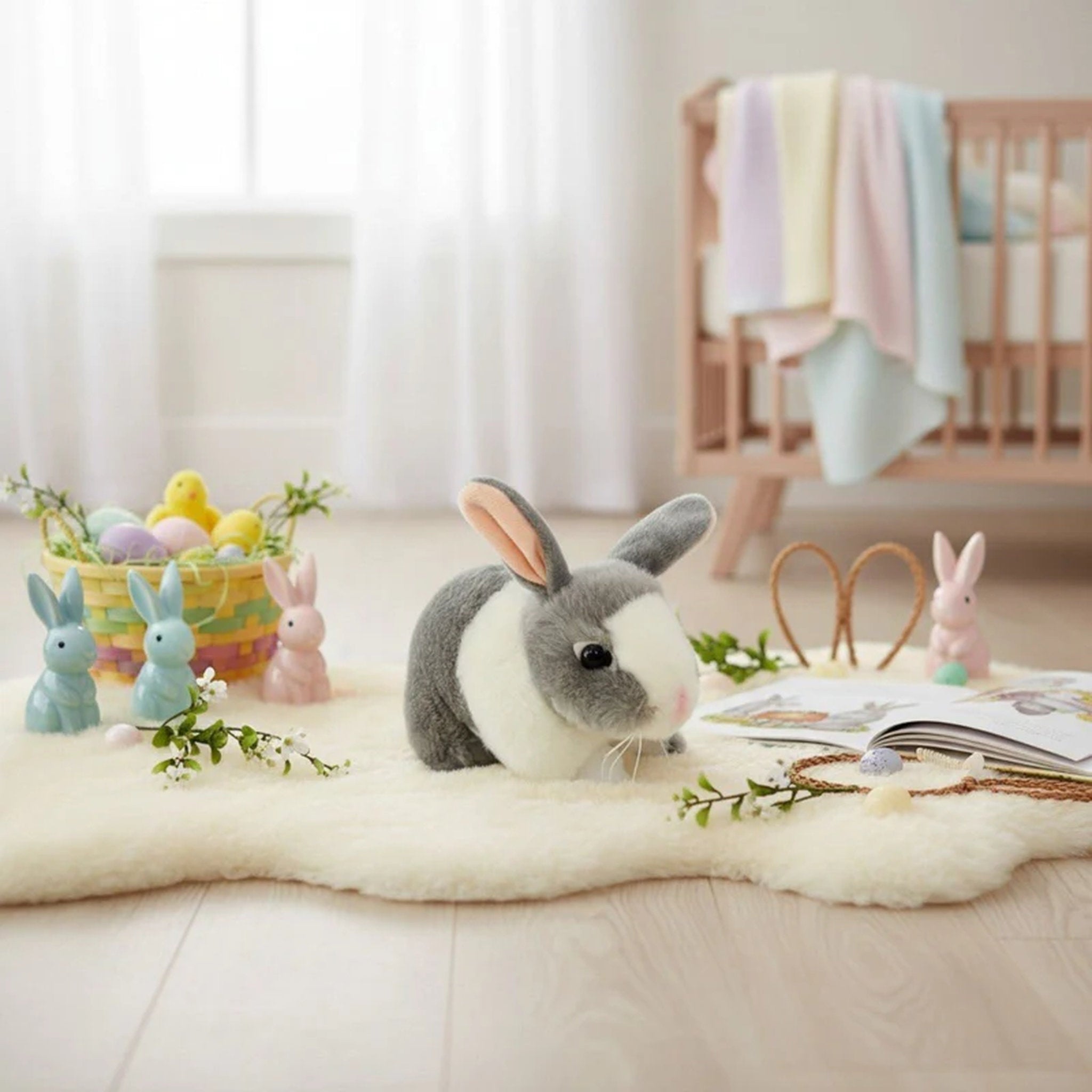 Bocchetta Plush Toys - Bunny 25cm Peter Grey and White