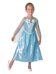 DISNEY FROZEN QUEEN ELSA LIGHT UP COSTUME AND MUSICAL CHARM SIZE 4-6