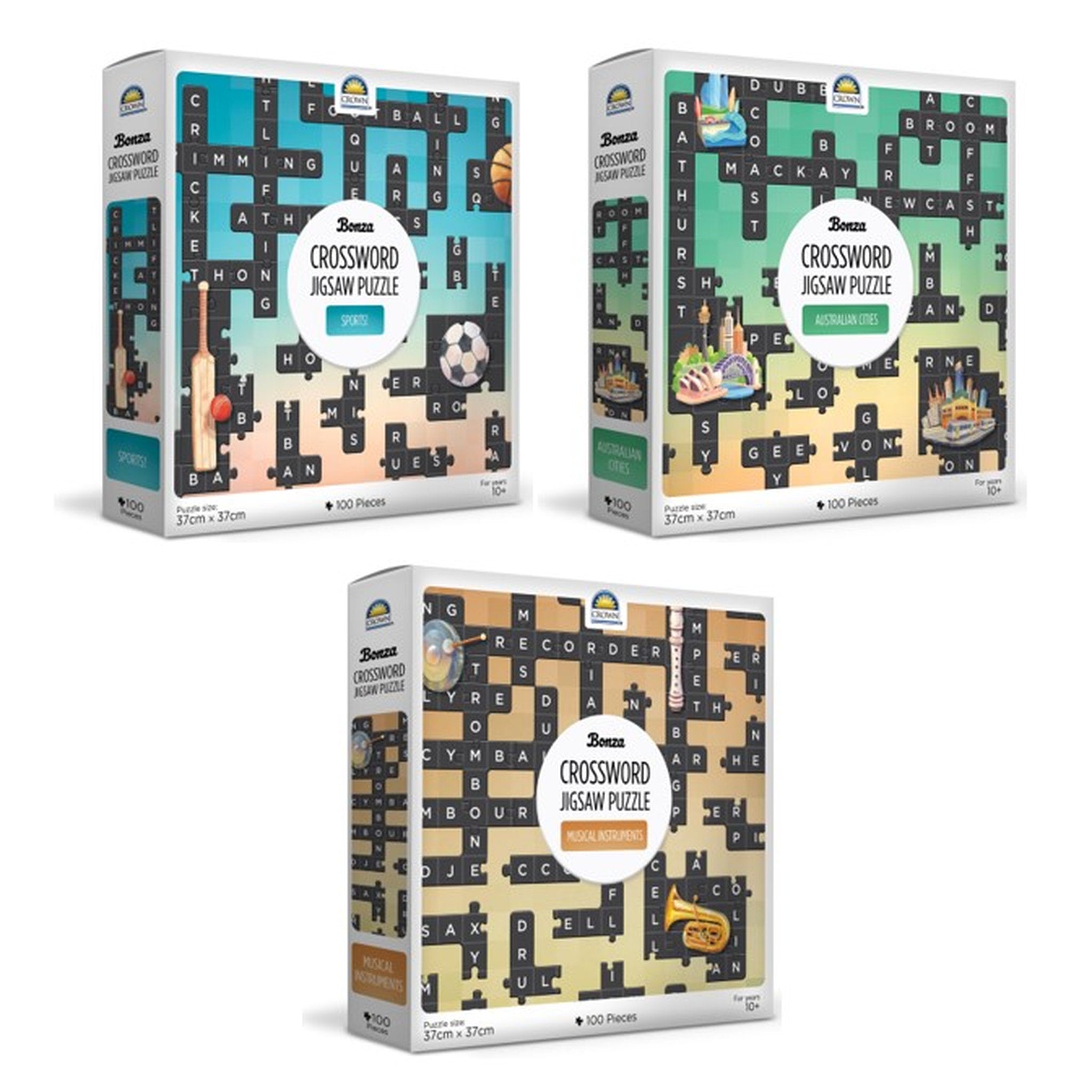 Bonza Crossword Jigsaw Puzzle 100 Piece Assorted Styles