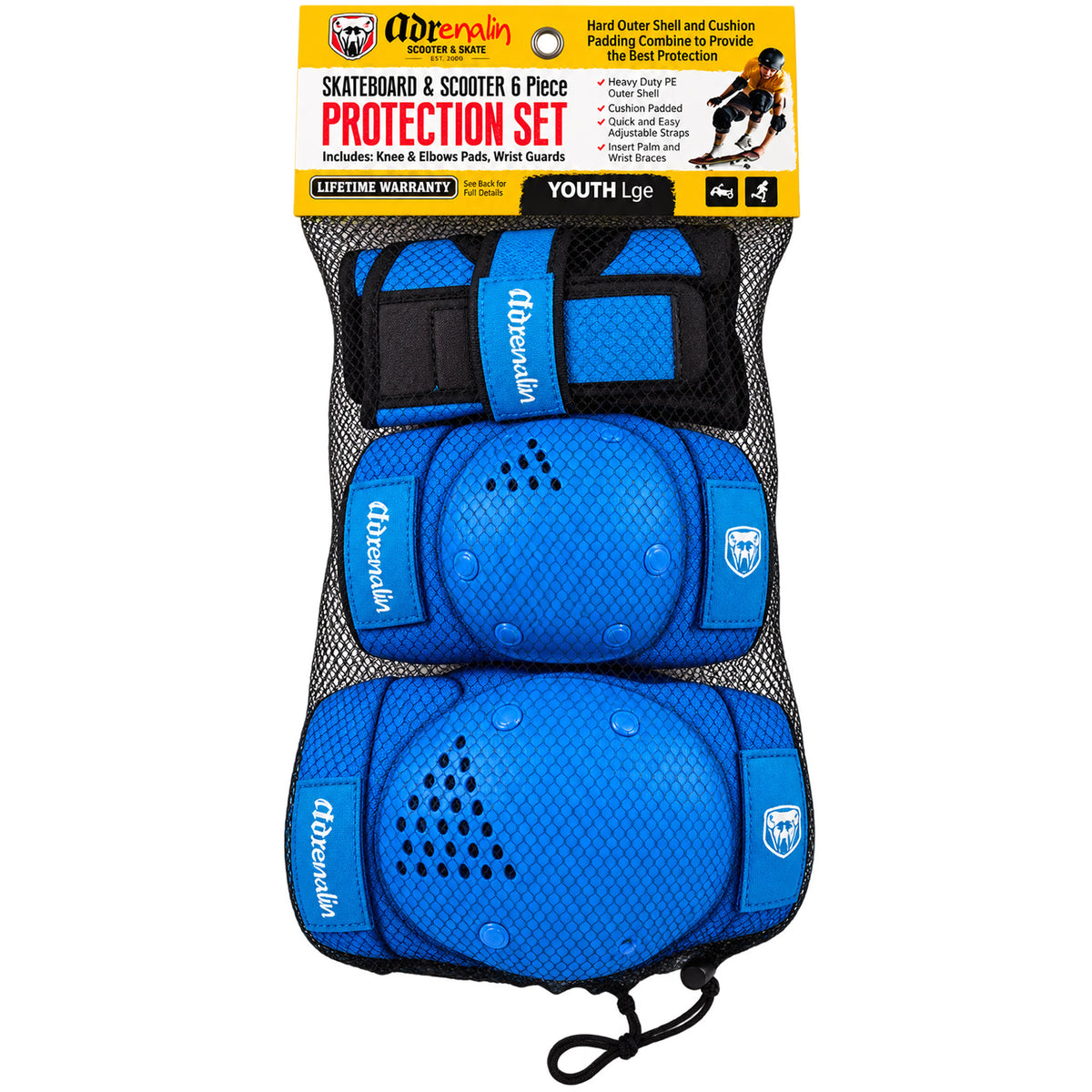Adrenalin Scooter & Skate Protection Kit 6 Piece Youth - Blue
