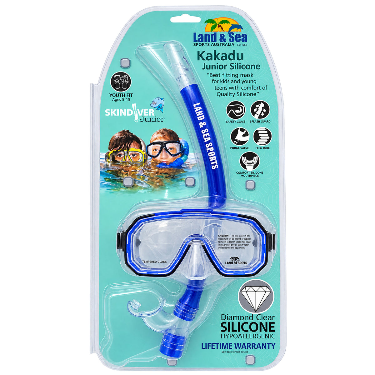 Kakadu Junior Silicone Mask & Snorkel Set - Blue