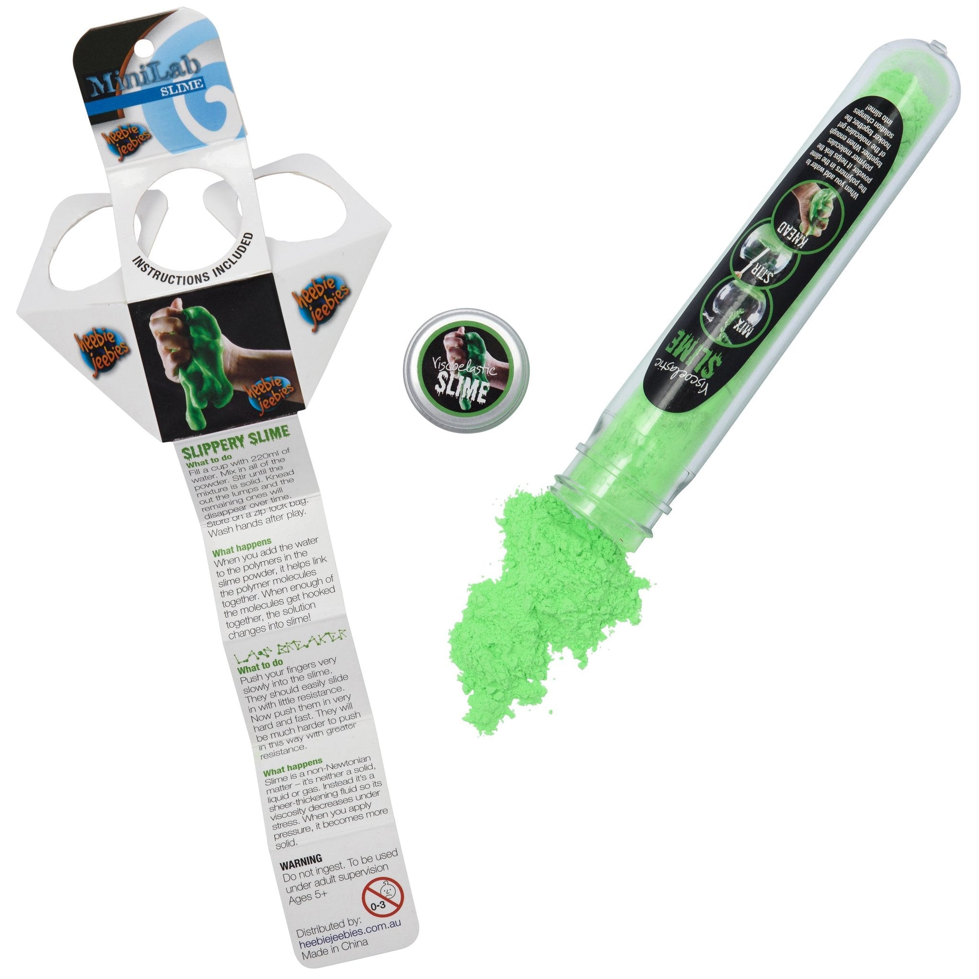 Heebie Jeebies Mini Lab Viscoelastic Slime Assorted Styles Colors - Toyworld Australia