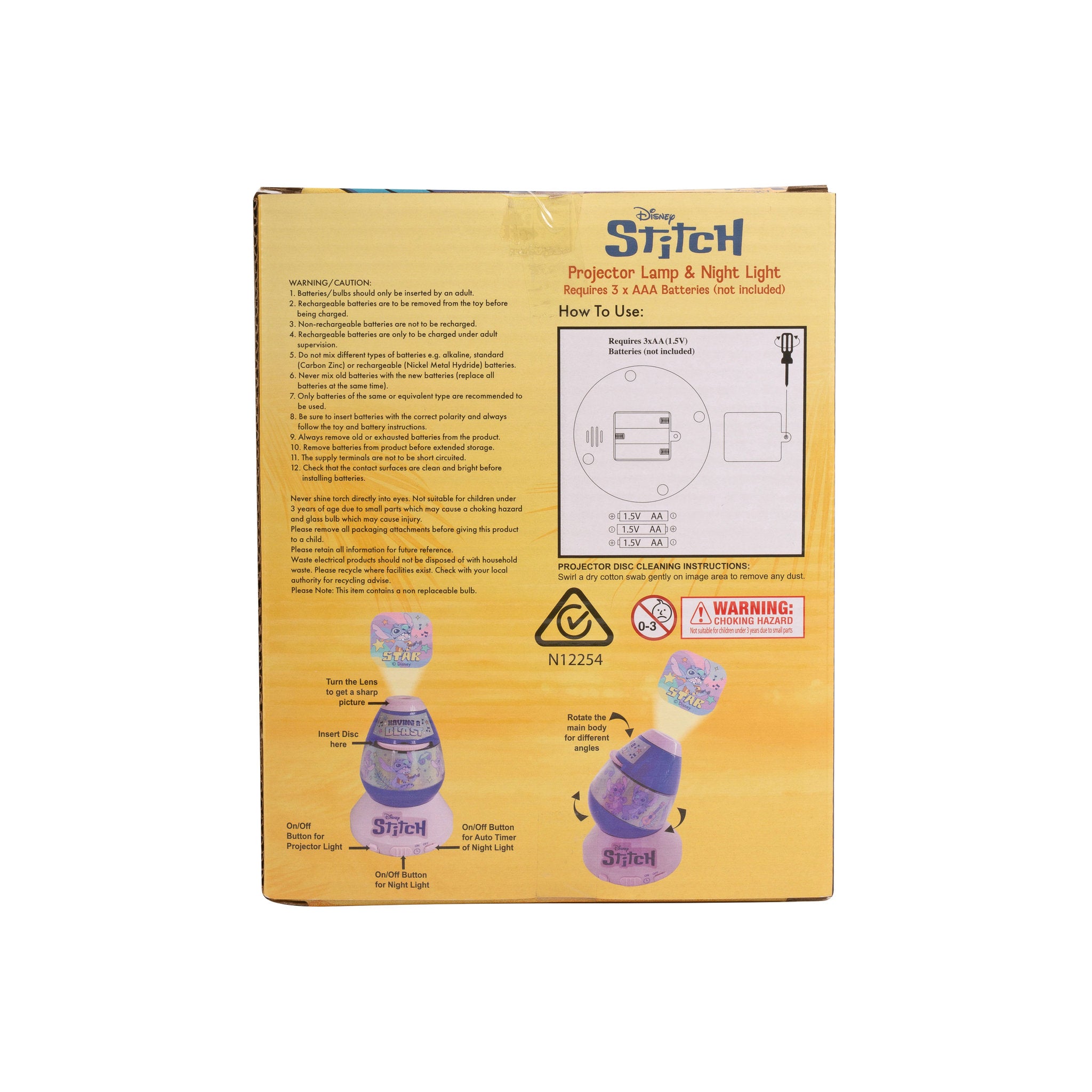 Disney Stitch Projector Lamp & Night Light - Toyworld Australia