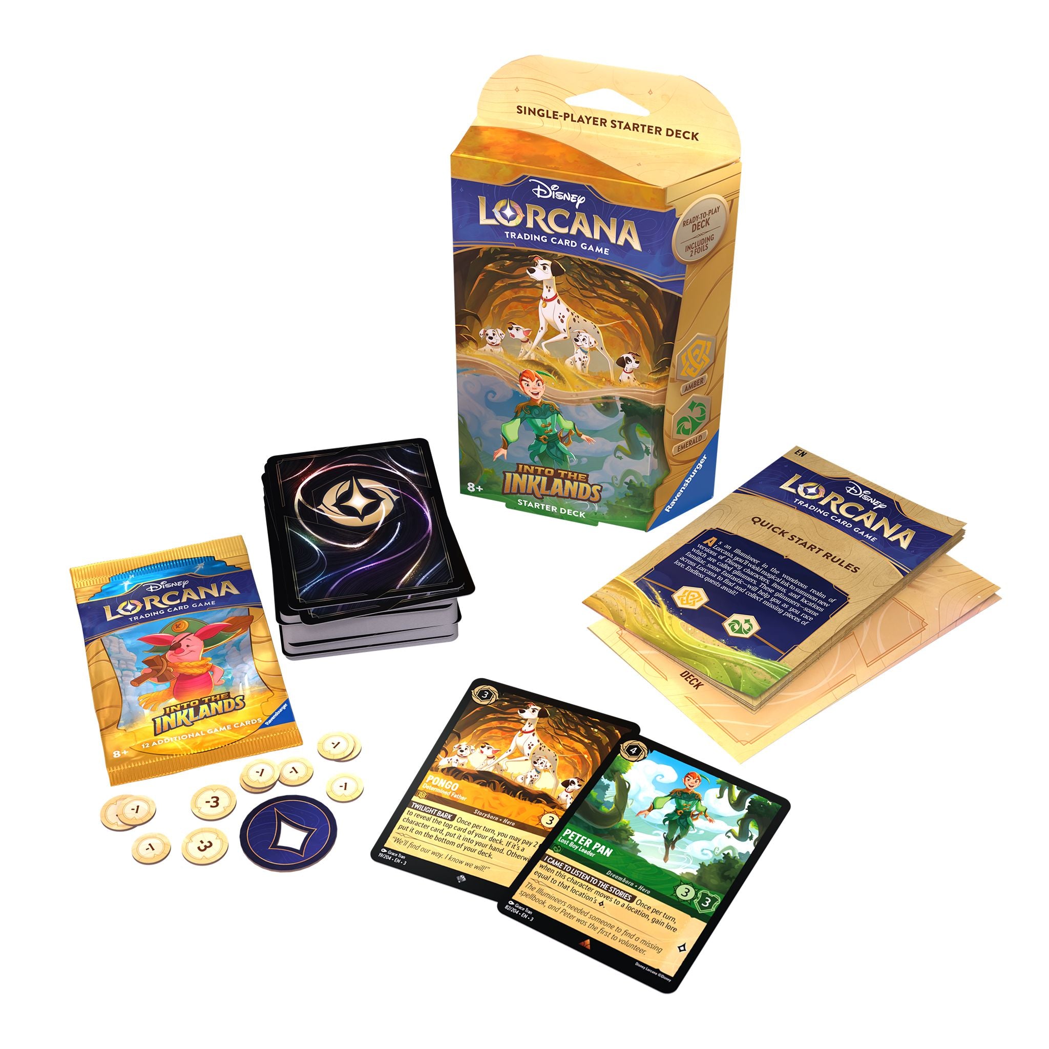 Disney Lorcana TCG S3 Into The Inklands Starter Deck – Amber & Emerald