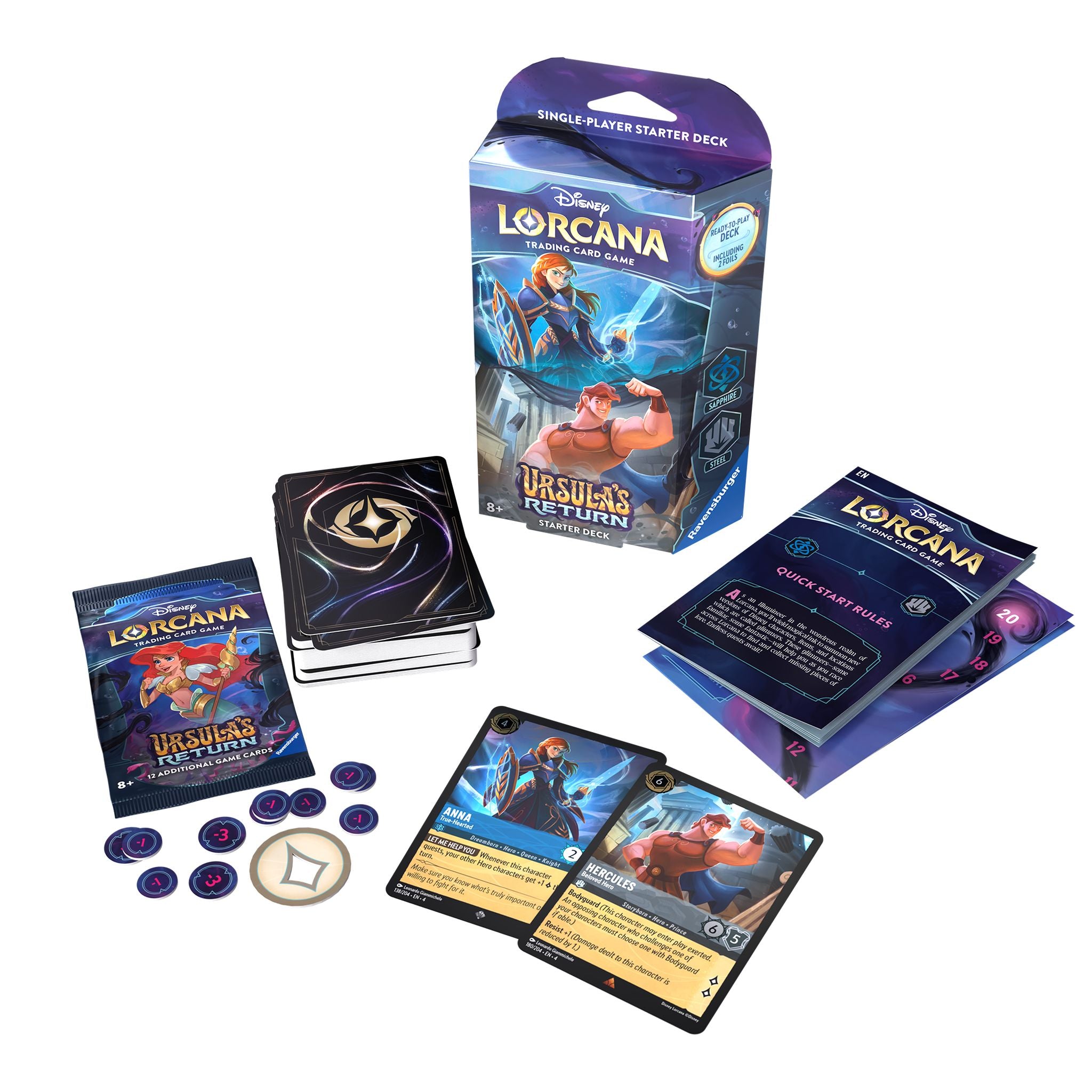 Disney Lorcana TCG S4 Ursula's Return Starter Deck – Sapphire & Steel