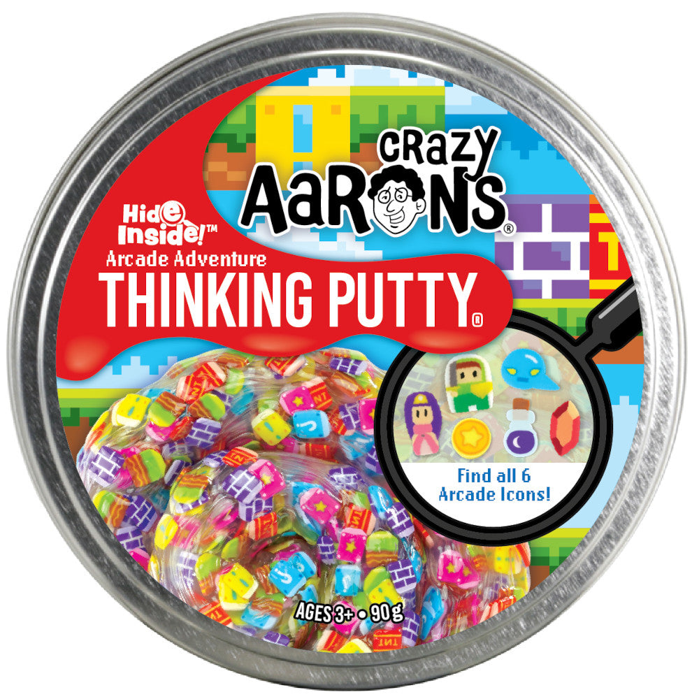 Crazy Aaron's Thinking Putty 4 Inch Hide Inside! Arcade Adventure - Toyworld Australia