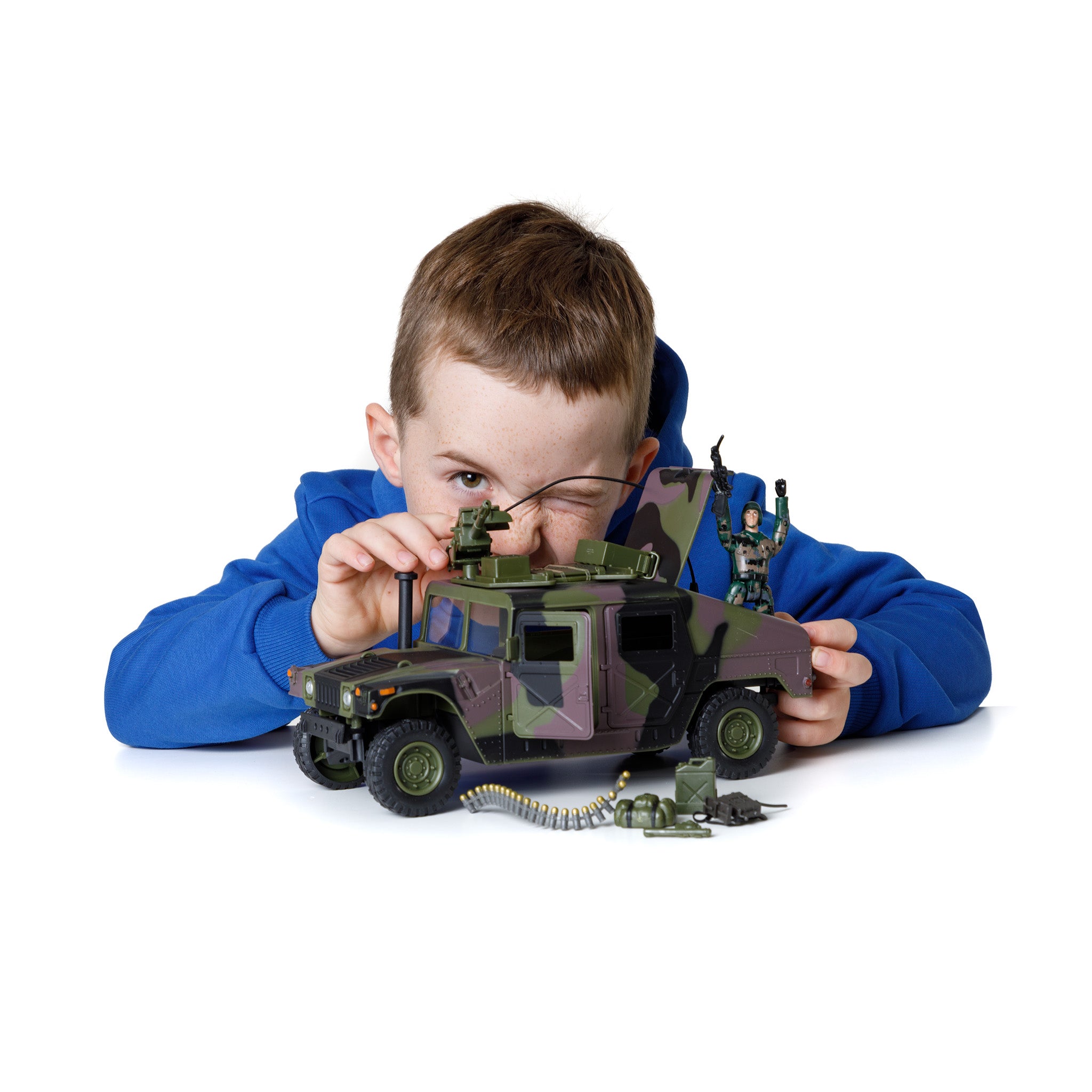 World Peacekeepers 1:18 Humvee Camo With Machine Gun