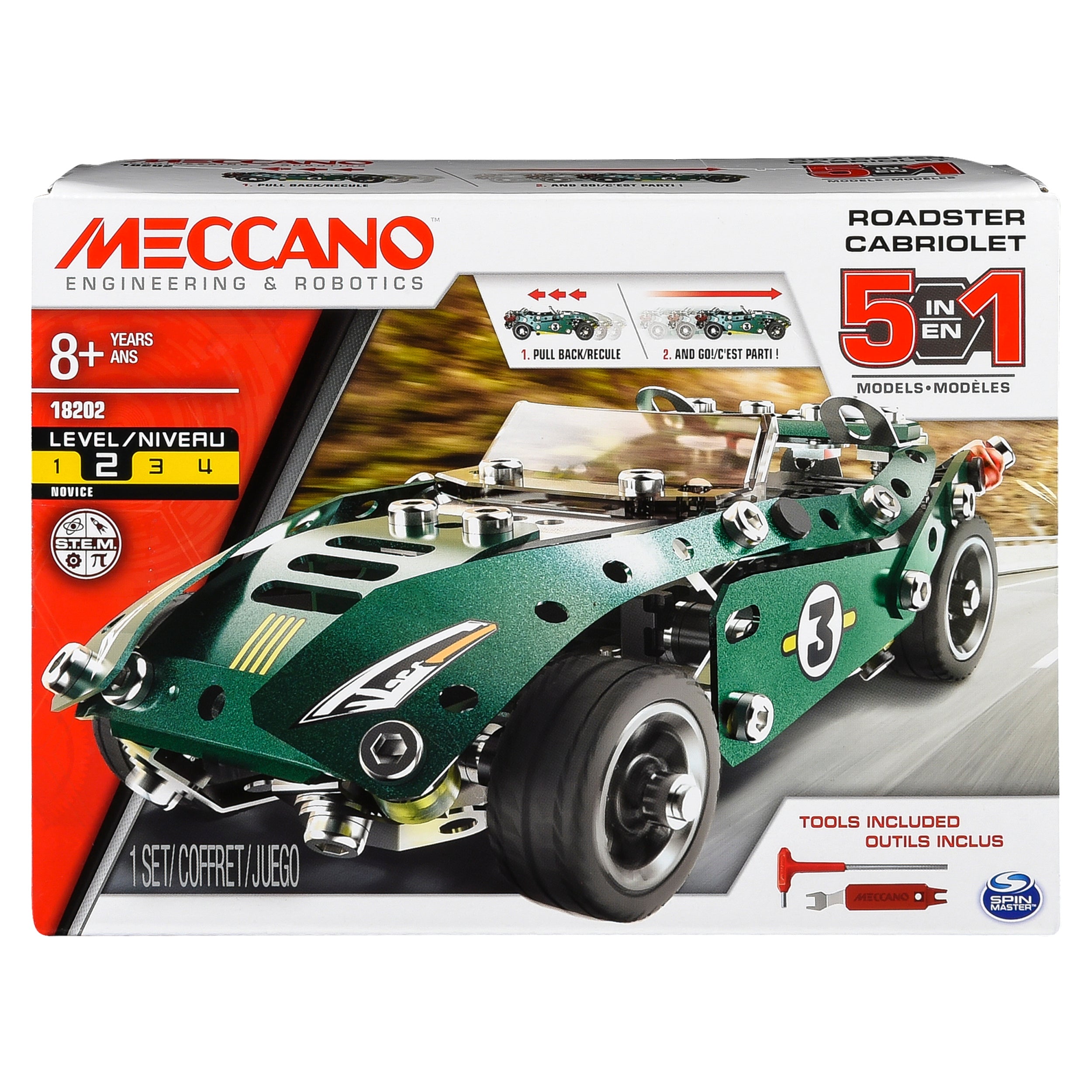 Meccano Roadster 5-in-1 Building Kit