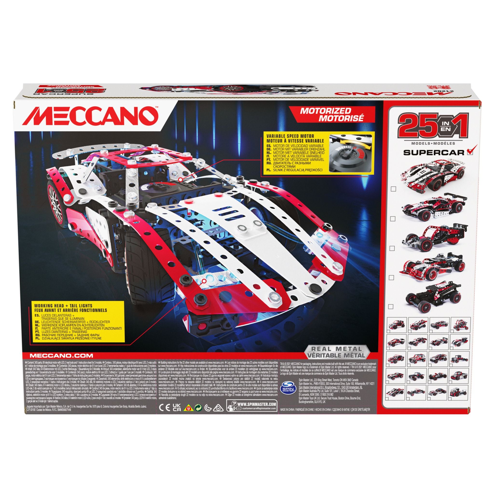 Meccano 25-in-1 Supercar Set