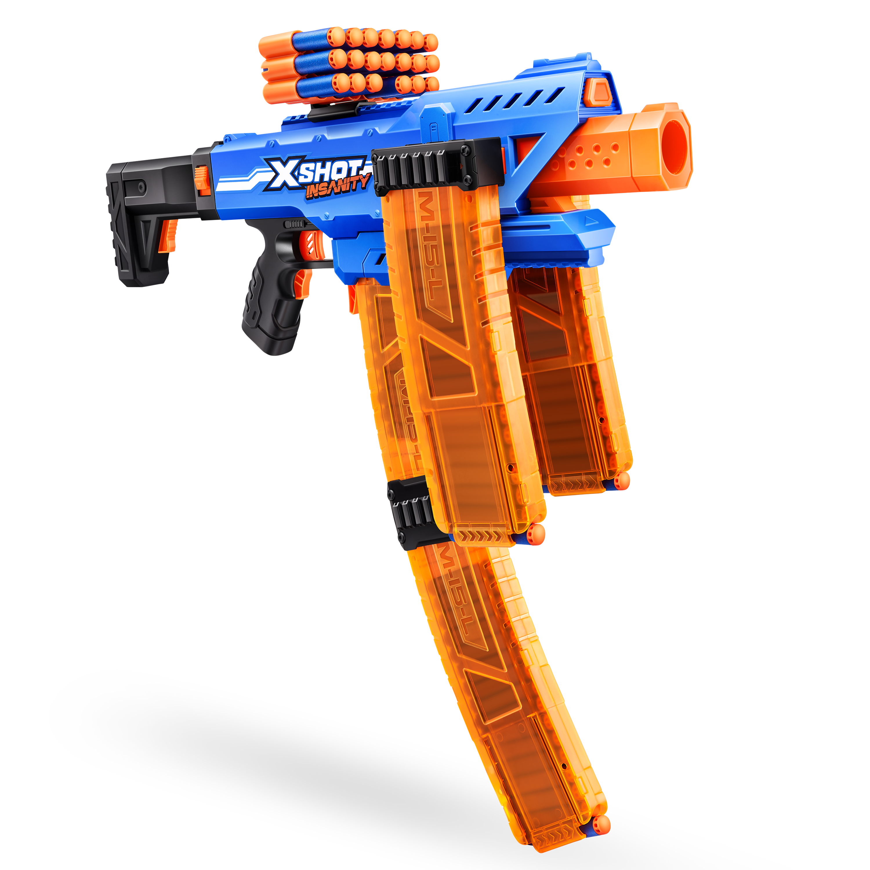 ZURU X Shot Insanity Motorised Clip Mania With 72 Darts