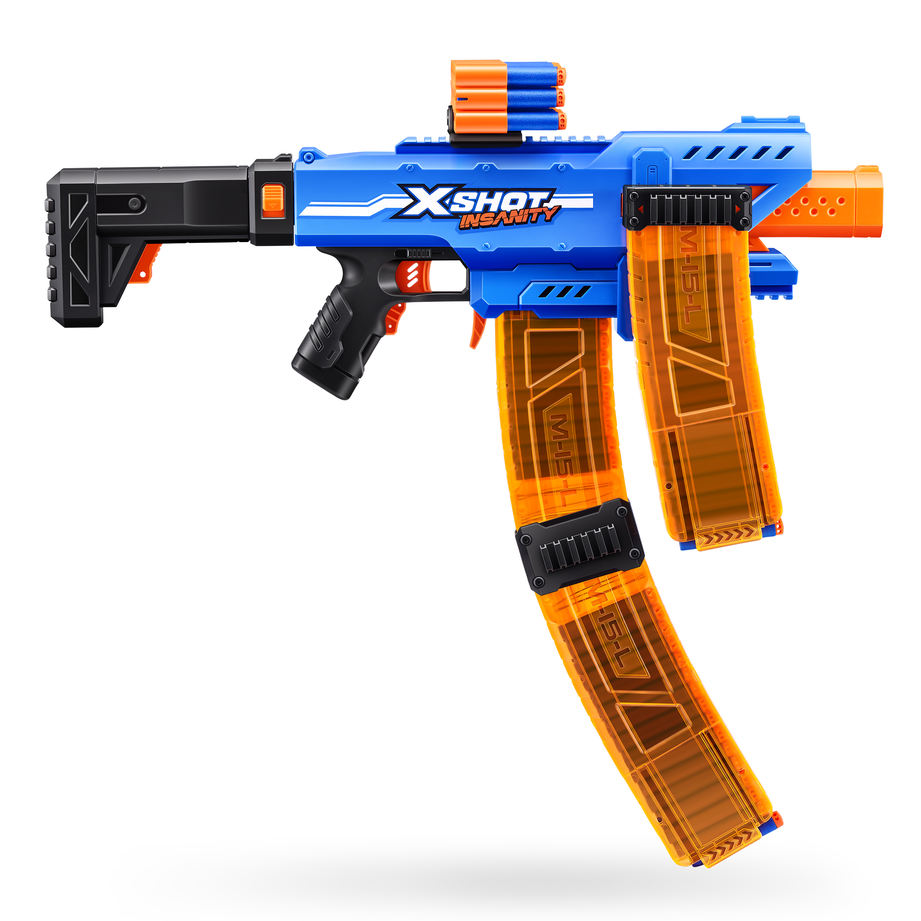 ZURU X Shot Insanity Motorised Clip Mania With 72 Darts