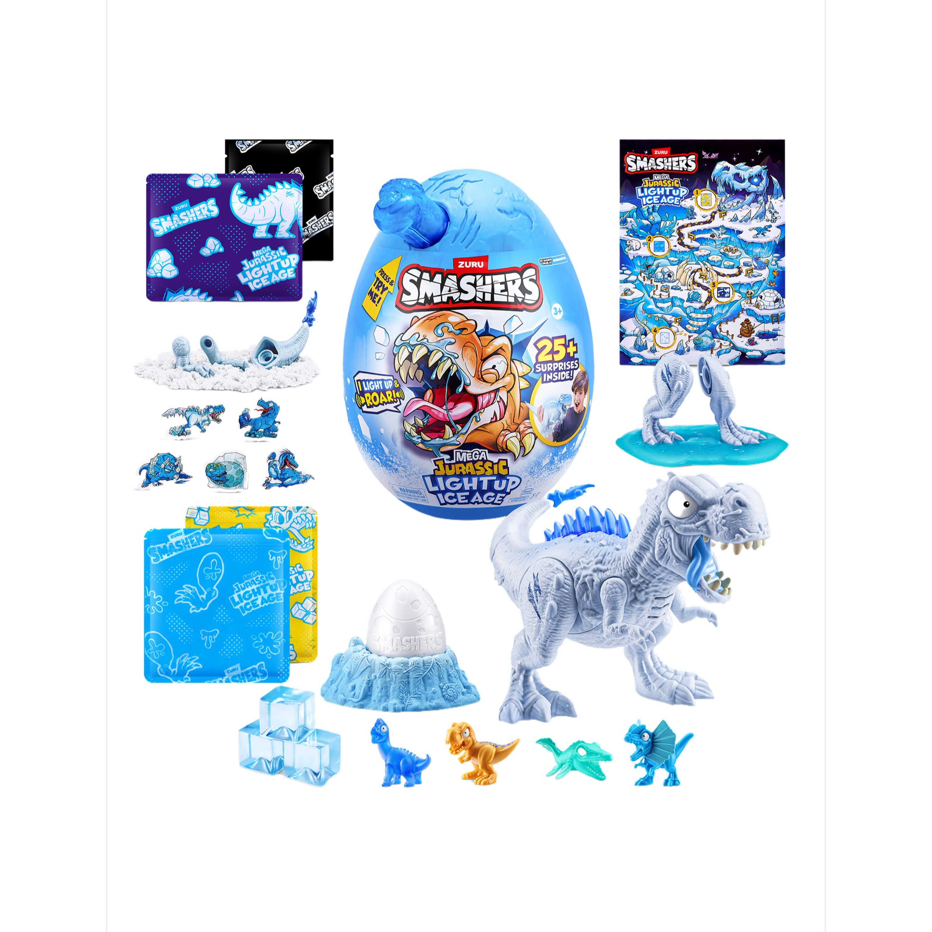 ZURU Smashers Mega Jurassic Light Up Ice Age Egg Series 1 Assorted Styles