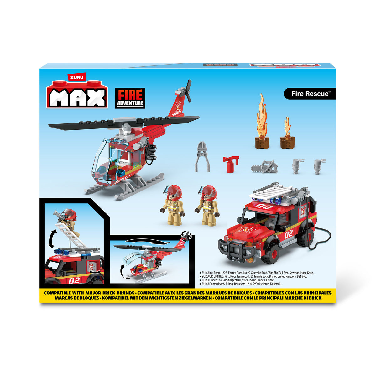 ZURU MAX City Fire Playset 245 Bricks