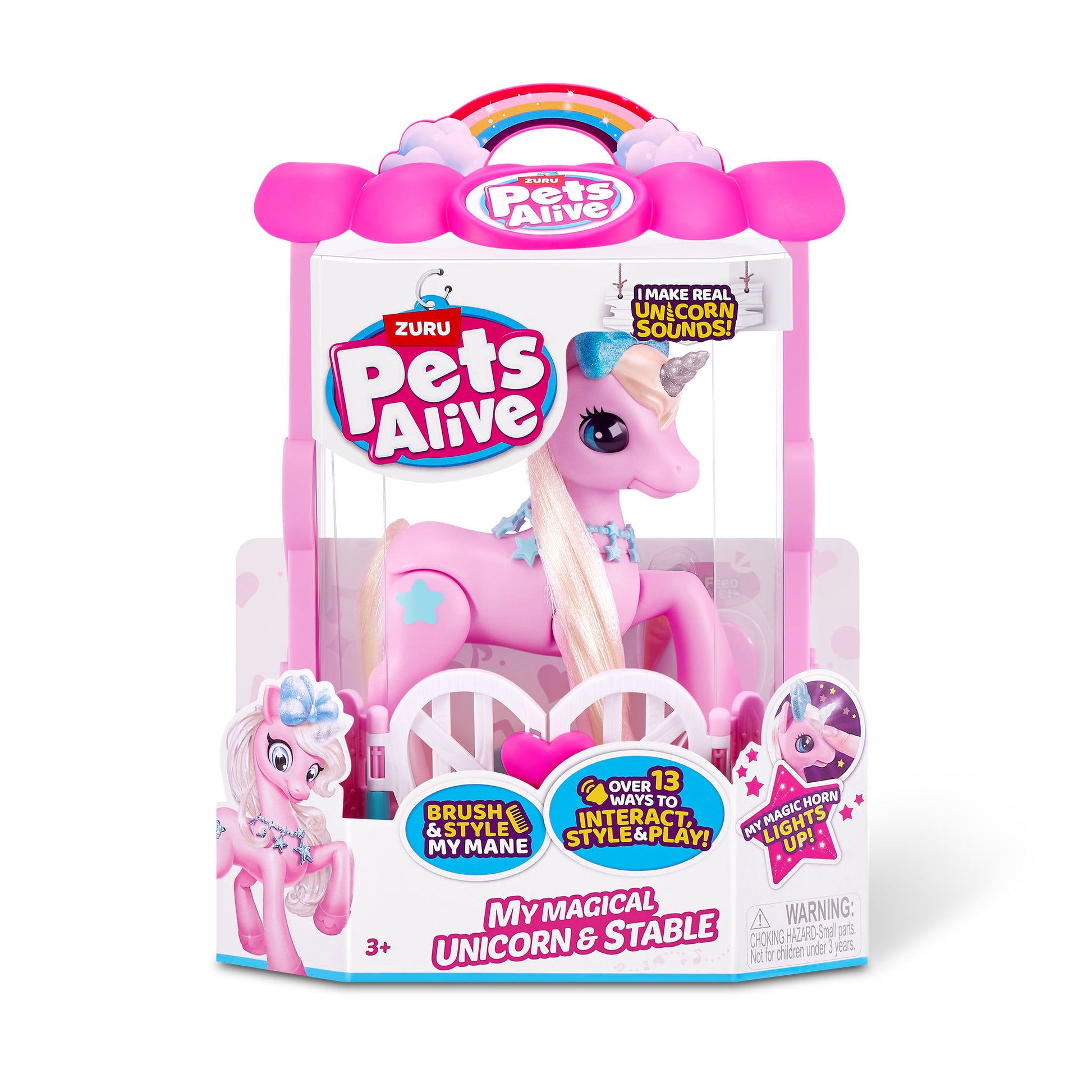 ZURU Pets Alive Unicorn & Stable Pink - Toyworld Australia