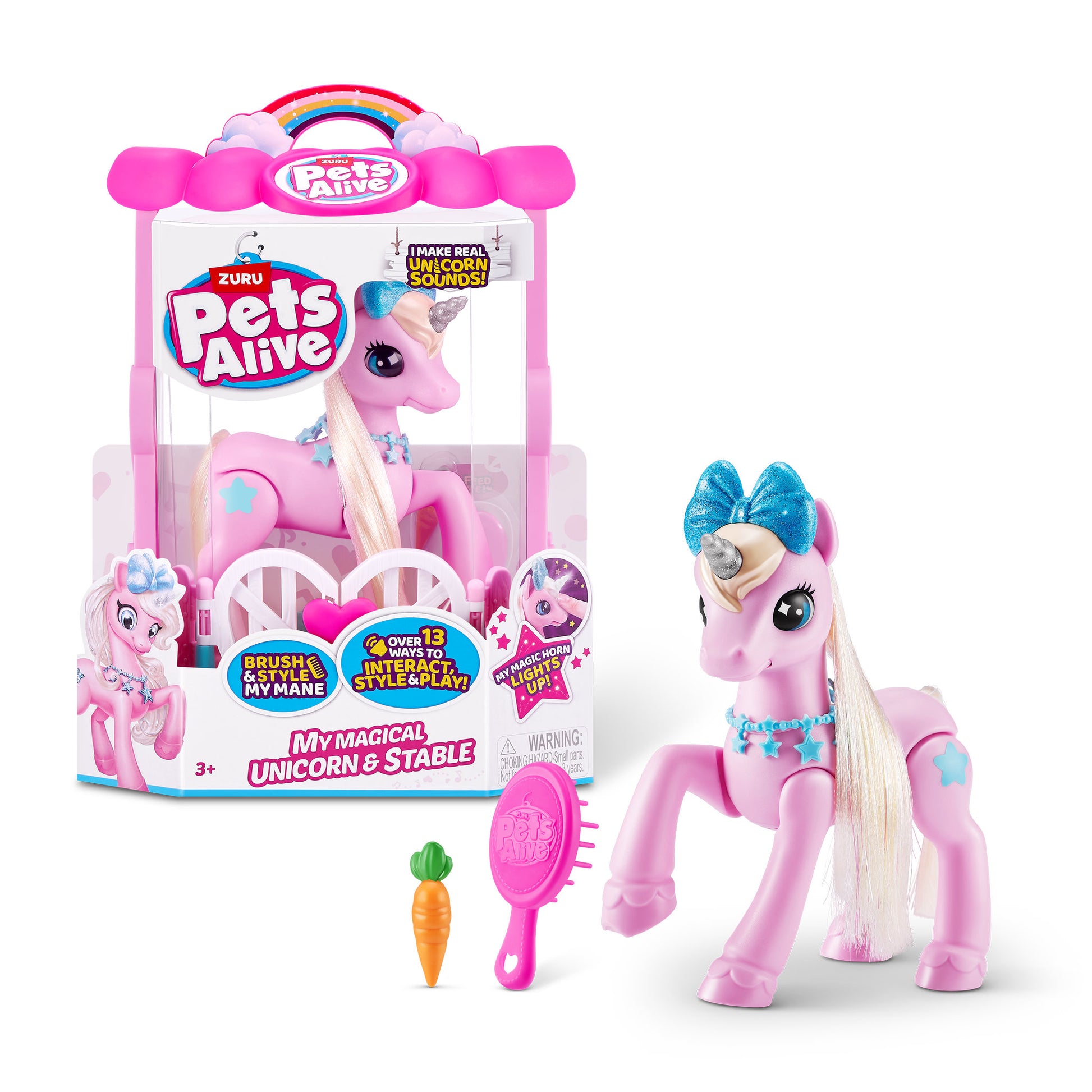 ZURU Pets Alive Unicorn & Stable Pink - Toyworld Australia
