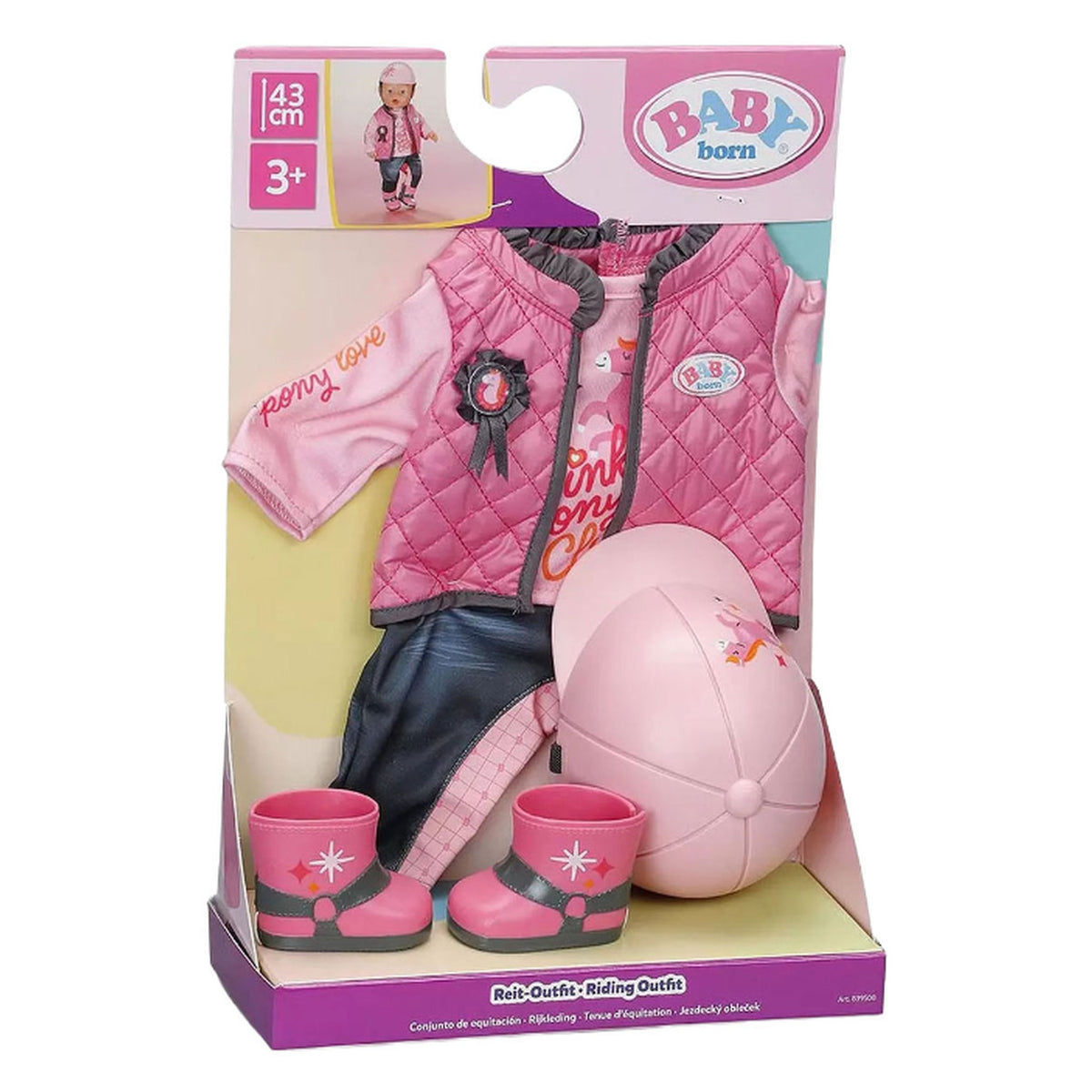 BABY Born Outfit Set for 43cm Doll - Horse Riding