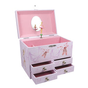 Ballerina Pink Music Box With Four Drawers