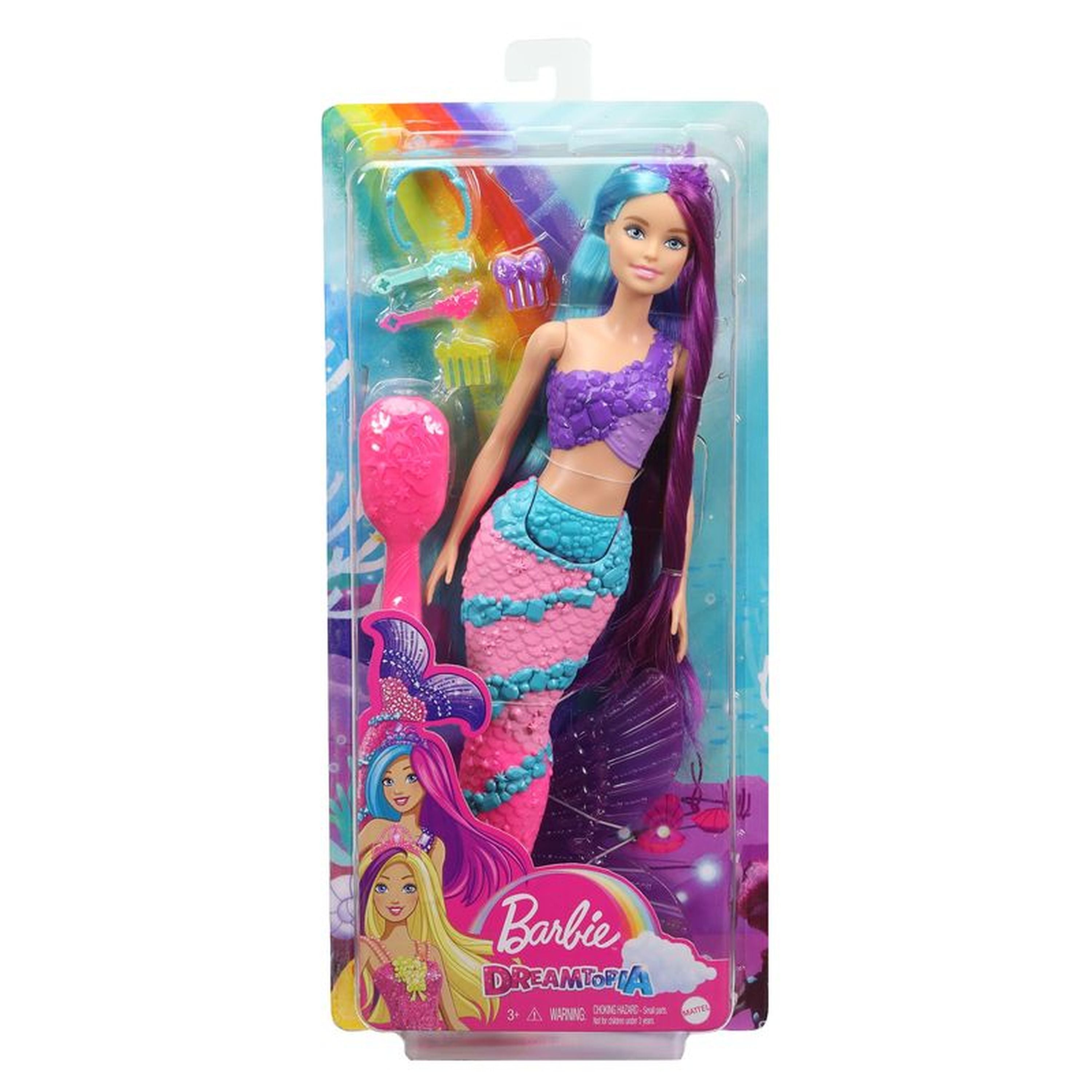 Barbie Dreamtopia Long Hair Fantasy Doll Mermaid Purple Top