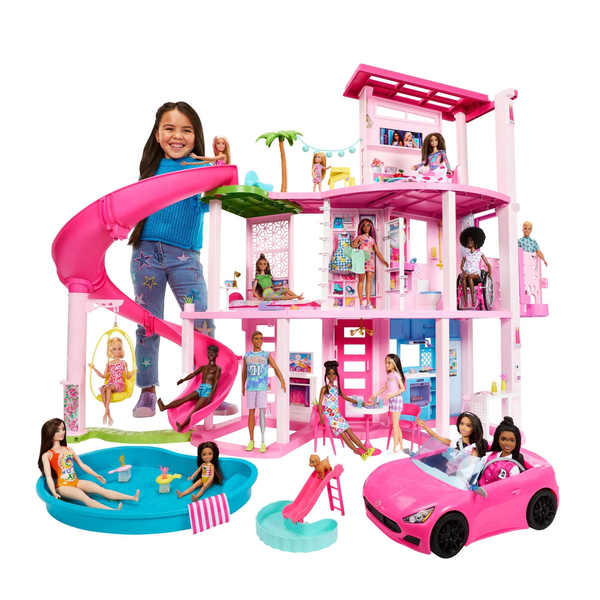 barbie spielzeug haus Barbie Dreamhouse Pool Party Doll House Playset – Toyworld Australia