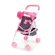 Bayer Doll Buggy Pink And Black With Pink Bow