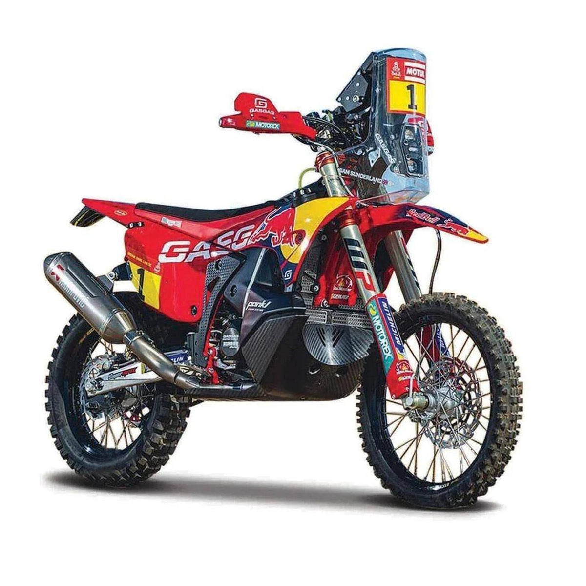 Bburago 1:18 Gasgas RX450F 2023 Redbull Dakar Rally Motorbike