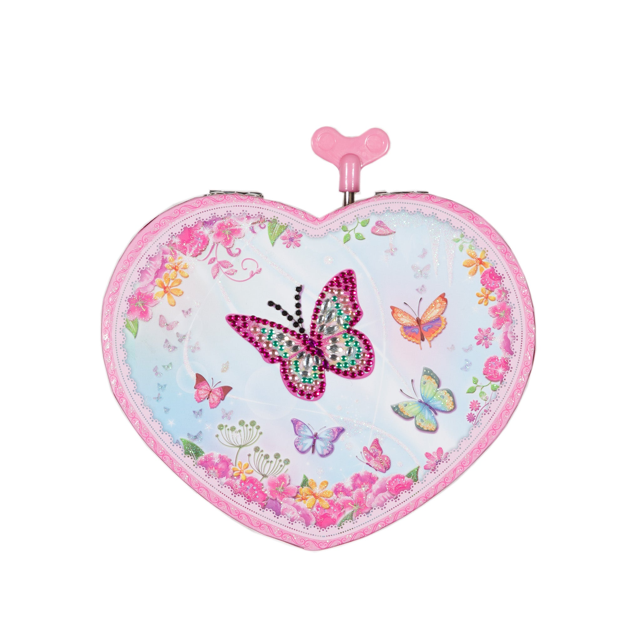 Butterfly Heart Shaped Musical Jewelery Box