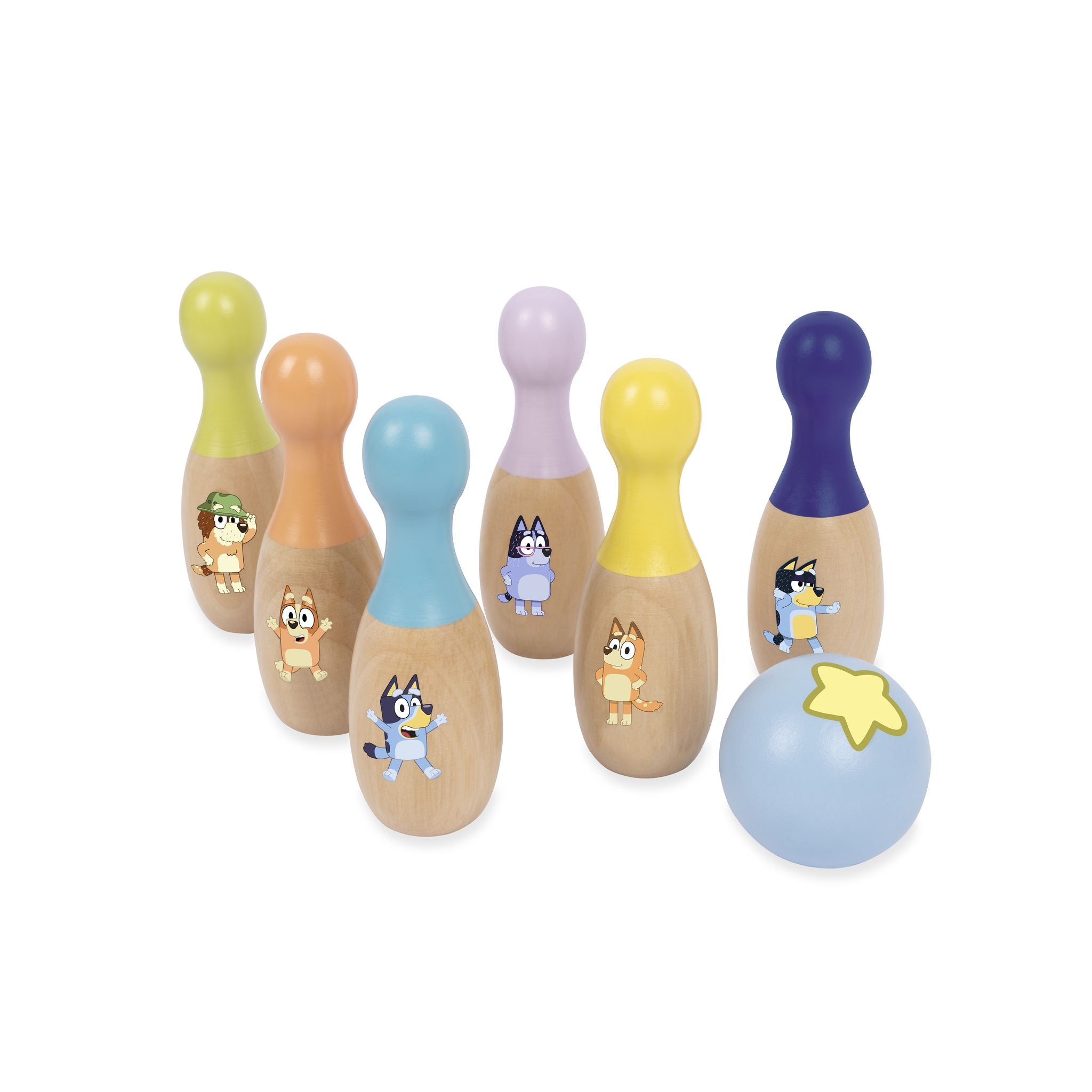 Bluey Wooden Character Skittles Playset