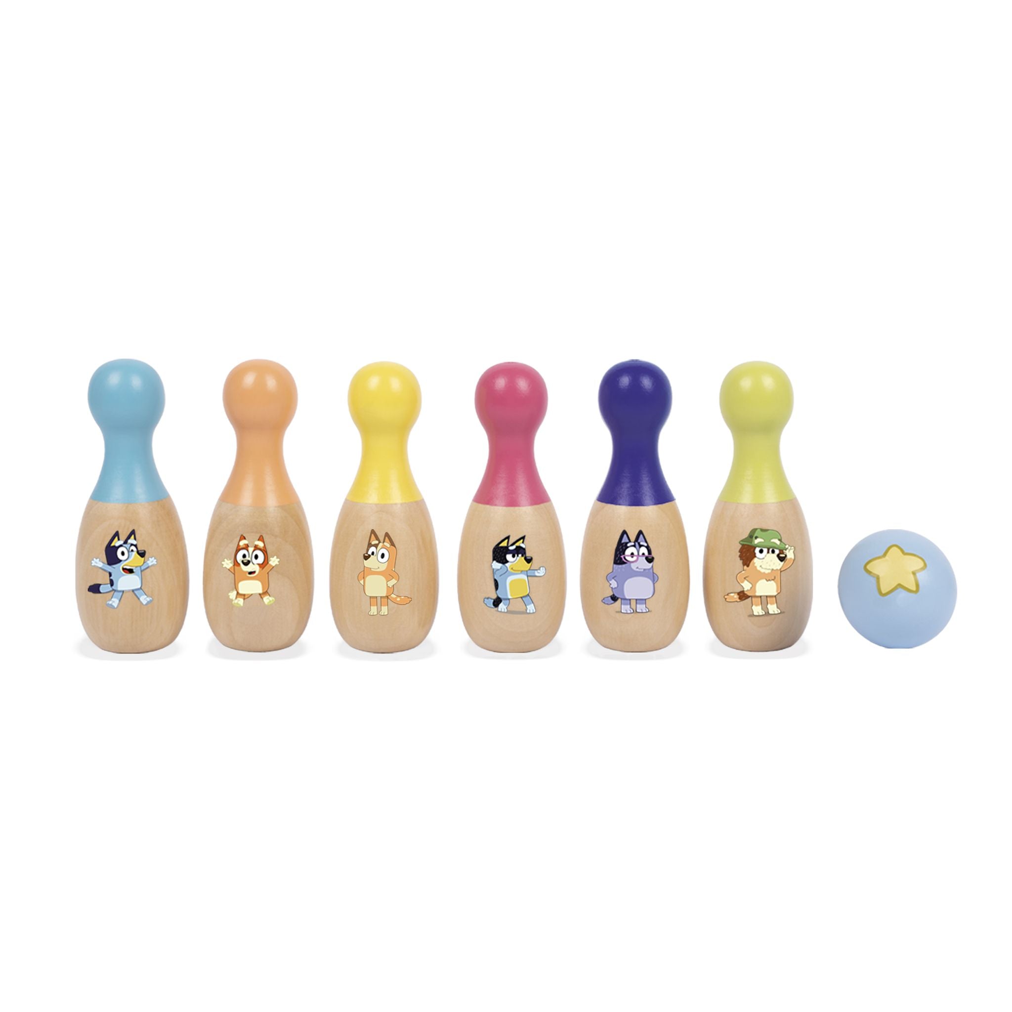 Bluey Wooden Character Skittles Playset