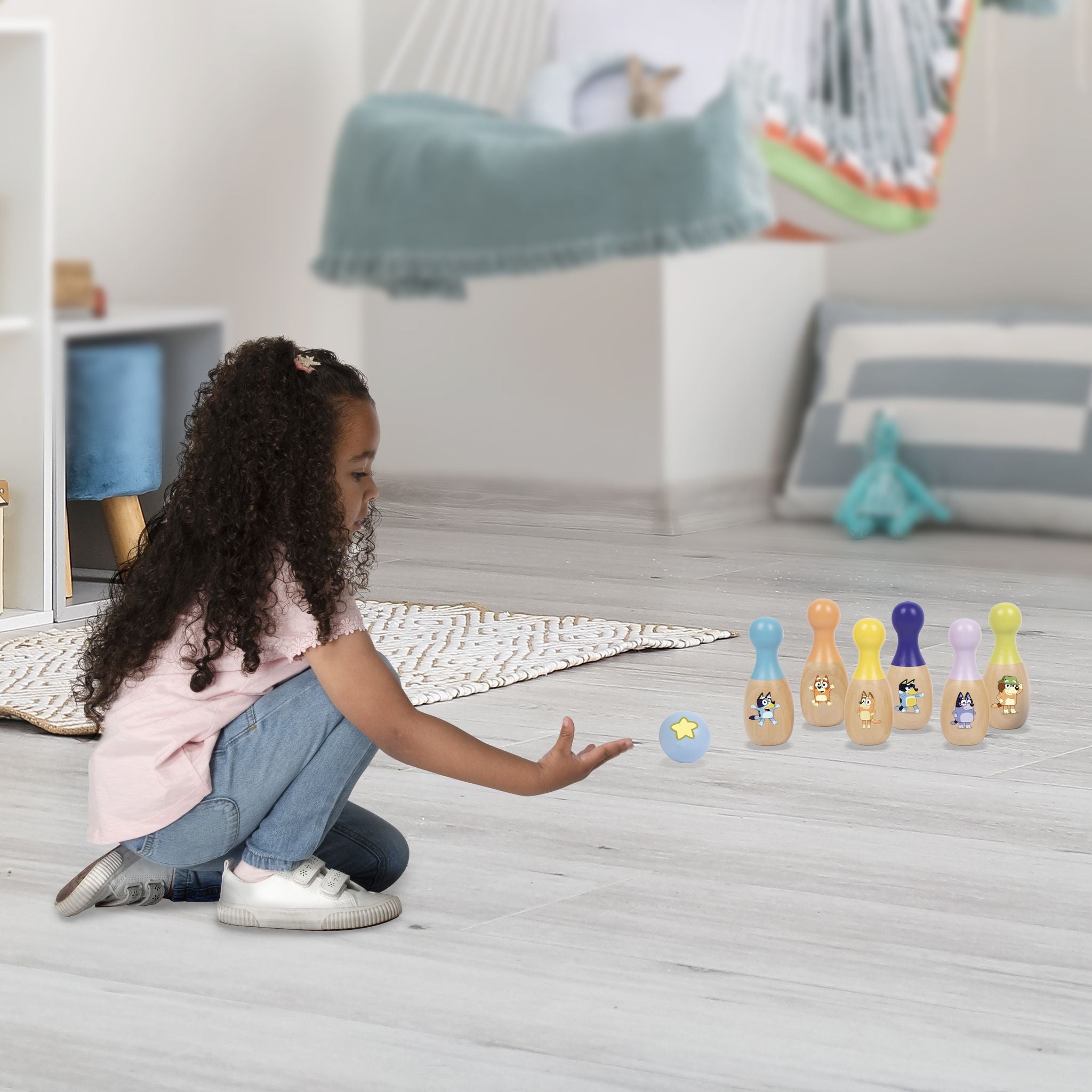 Bluey Wooden Character Skittles Playset