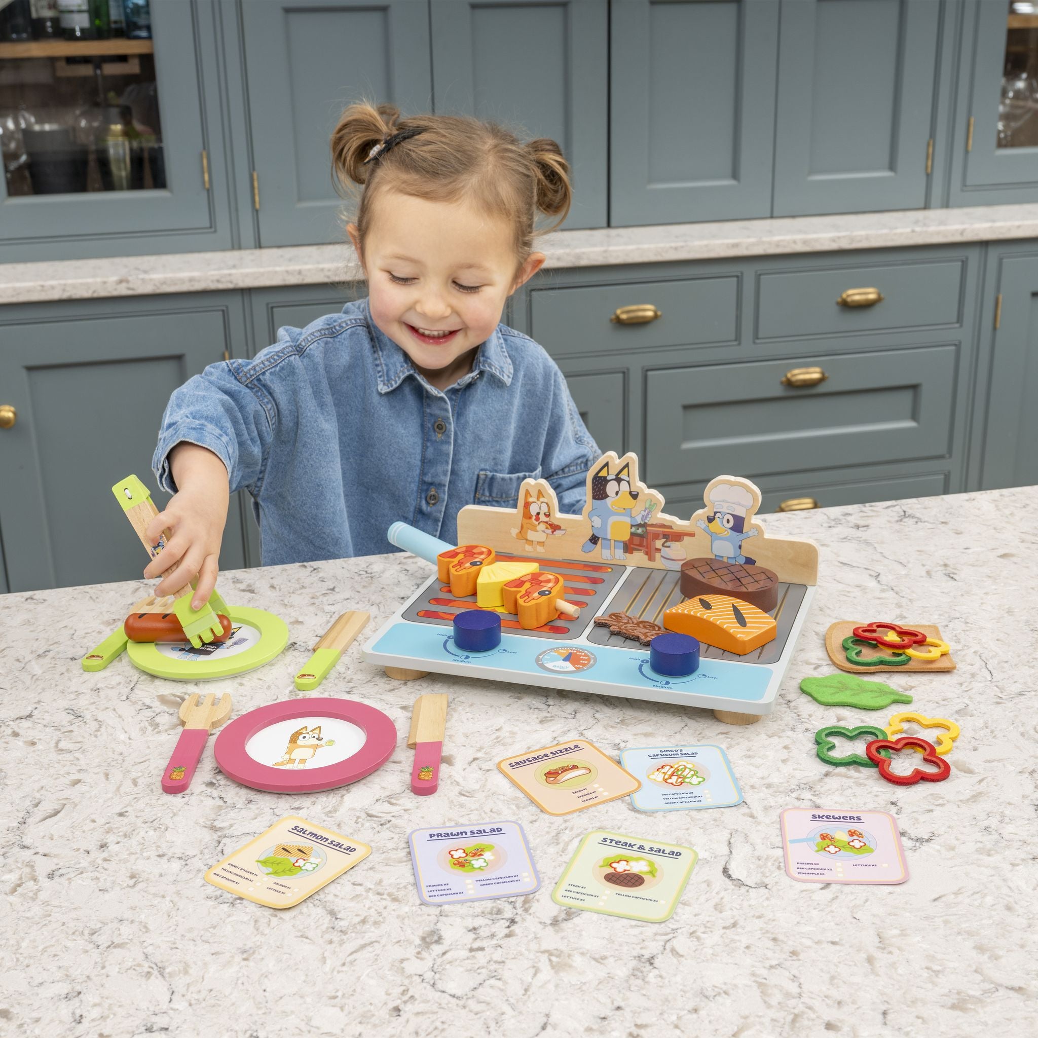 Bluey Wooden Tabletop BBQ Playset