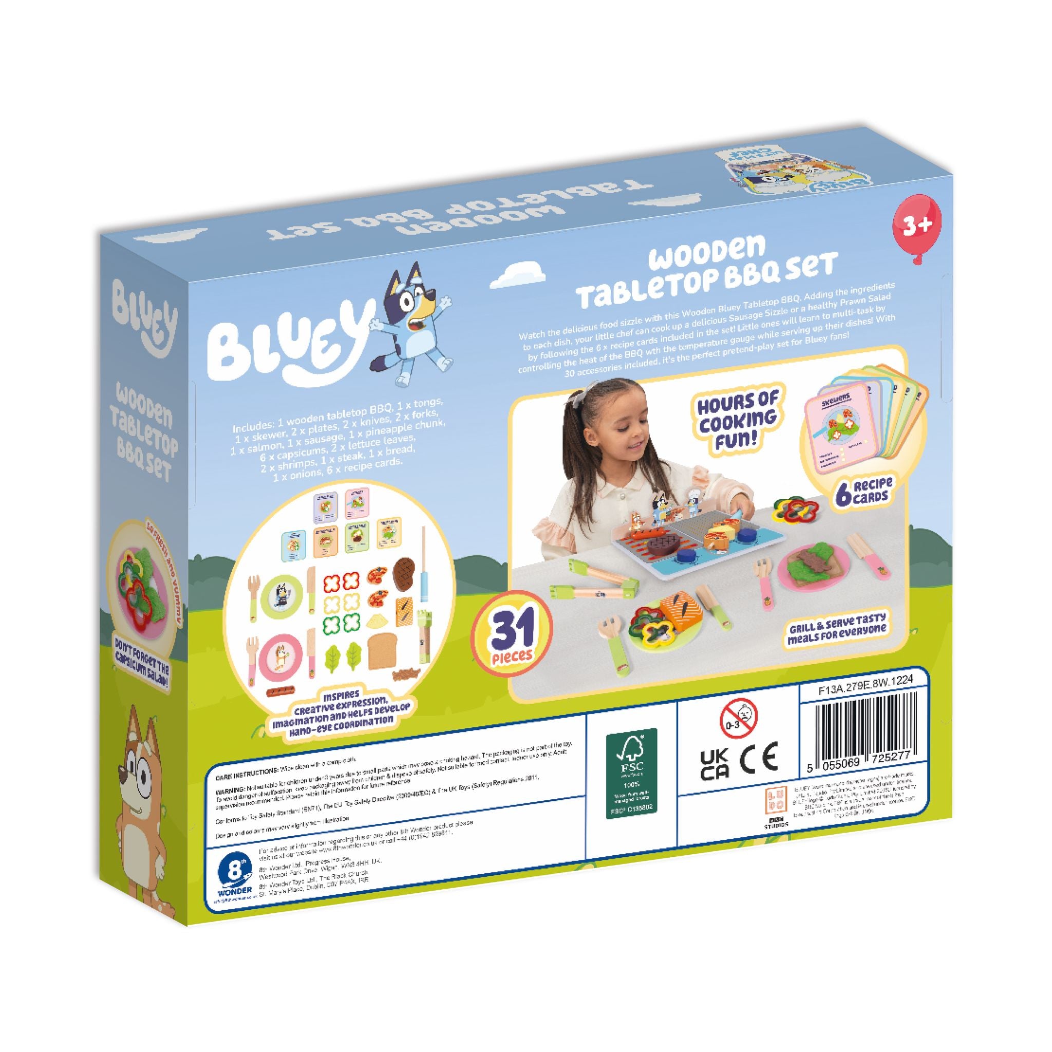 Bluey Wooden Tabletop BBQ Playset