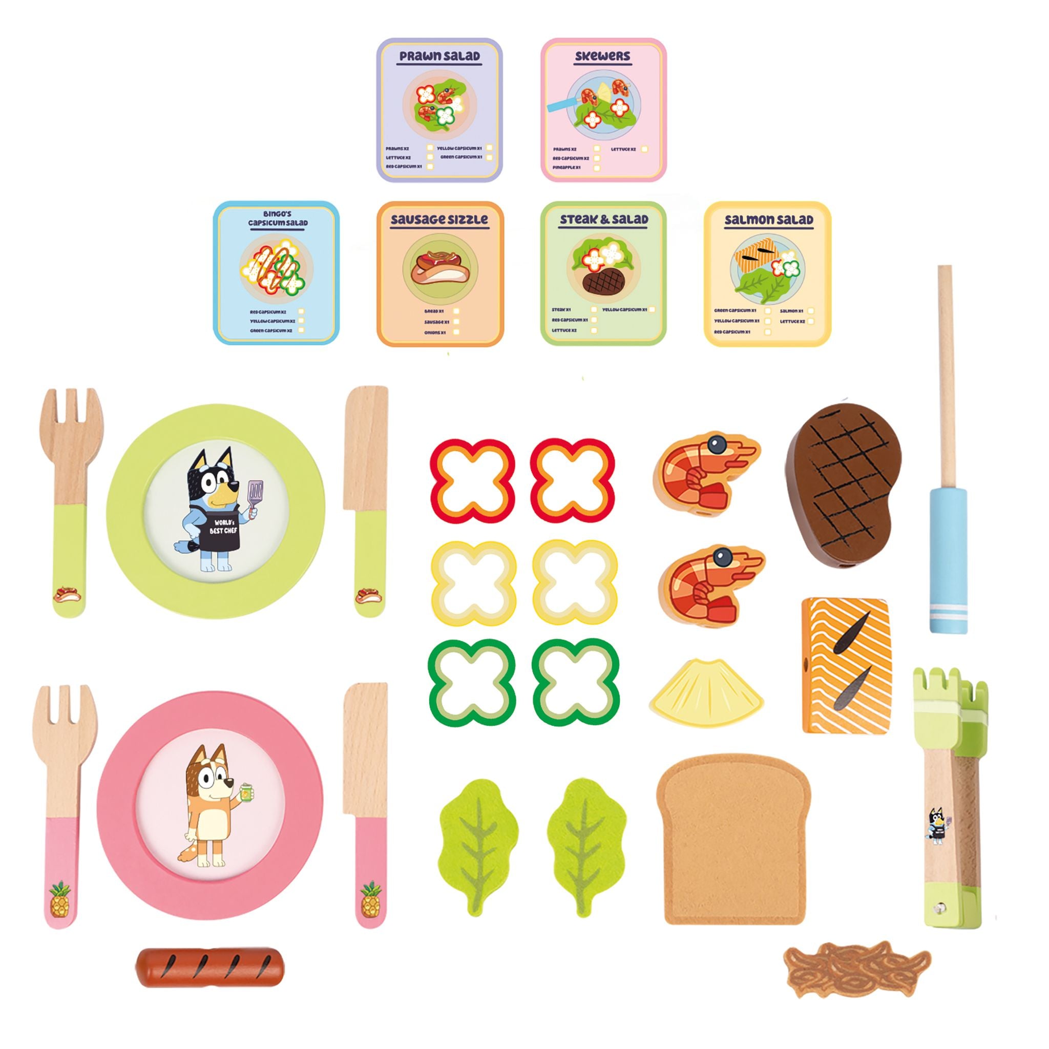 Bluey Wooden Tabletop BBQ Playset