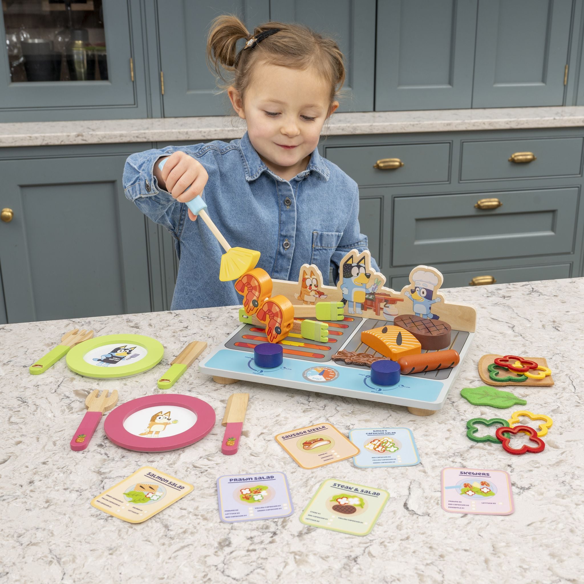 Bluey Wooden Tabletop BBQ Playset
