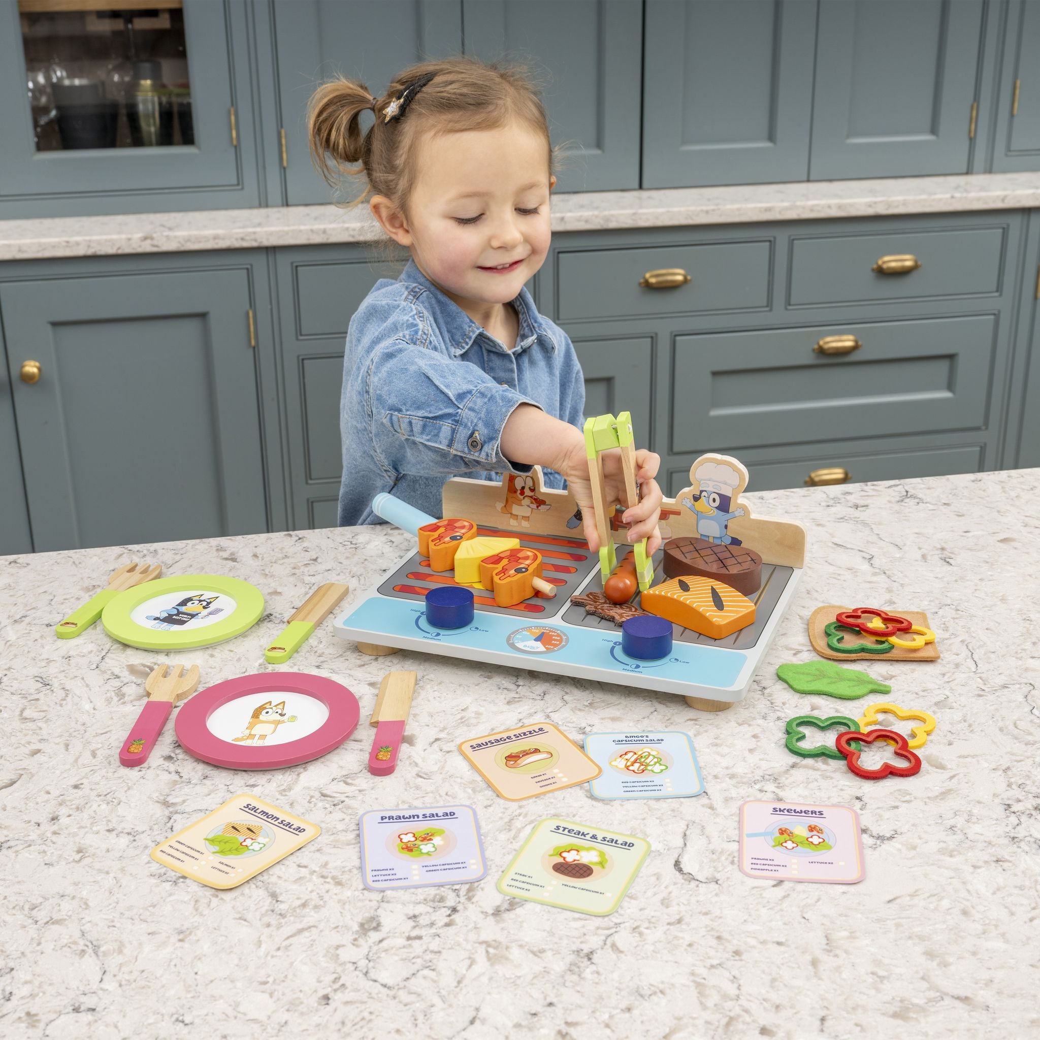 Bluey Wooden Tabletop BBQ Playset