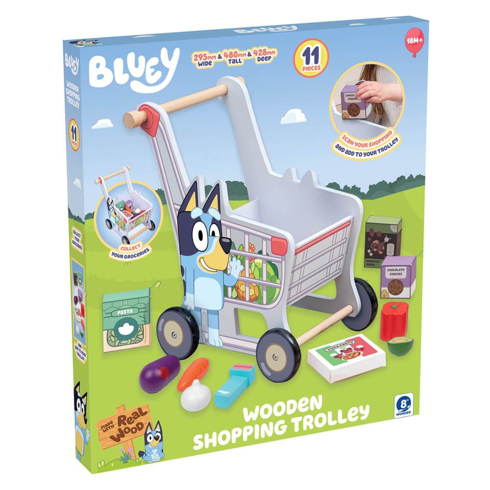 Bluey Wooden Shopping Trolley