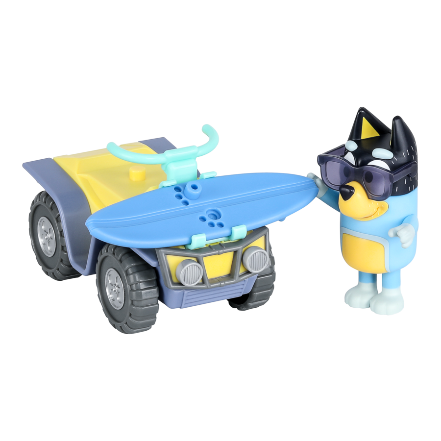 Bluey Series 9 Vehicle And Figure - Bluey Beach Quad With Bandit