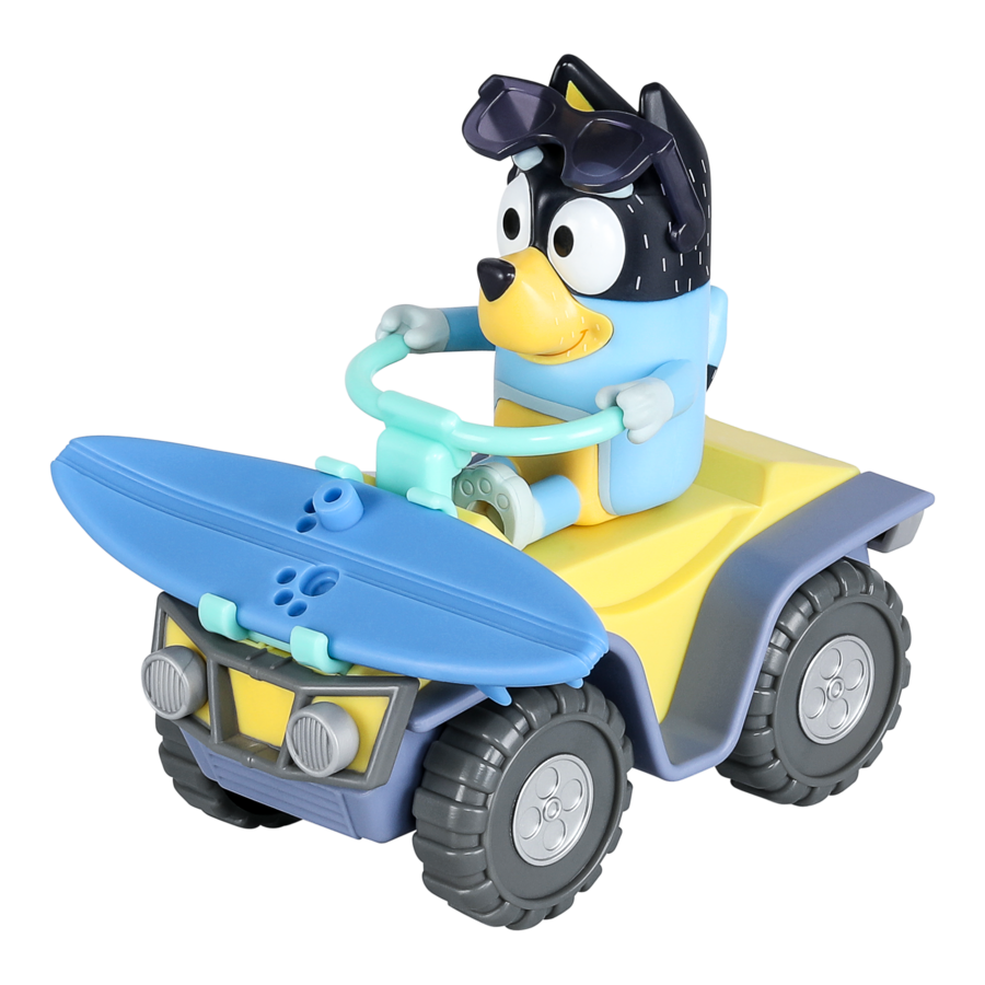 Bluey Series 9 Vehicle And Figure - Bluey Beach Quad With Bandit