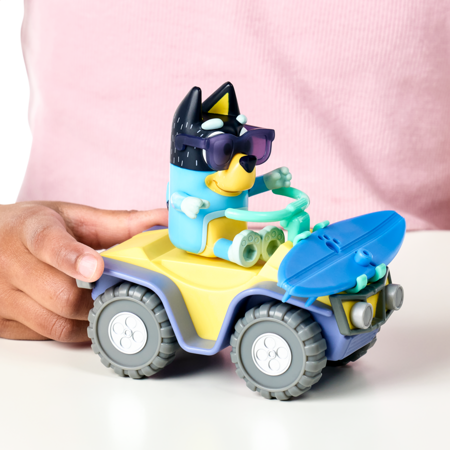 Bluey Series 9 Vehicle And Figure - Bluey Beach Quad With Bandit