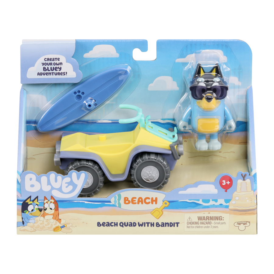 Bluey Series 9 Vehicle And Figure - Bluey Beach Quad With Bandit