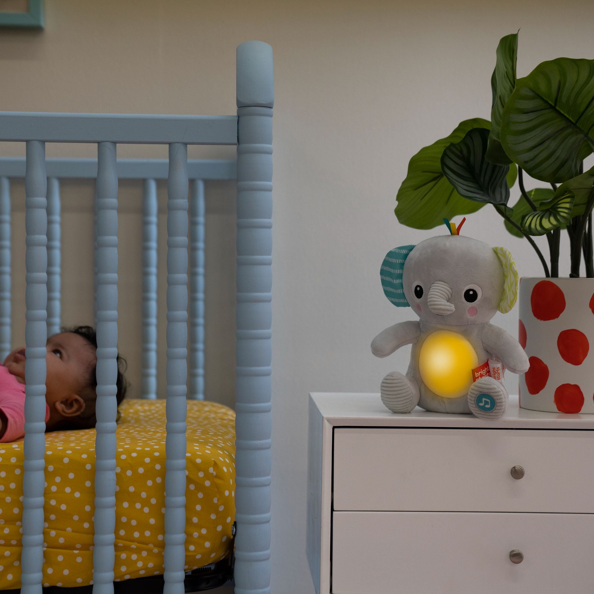 Bright Starts Hug-A-Bye Baby Light And Sound Elephant