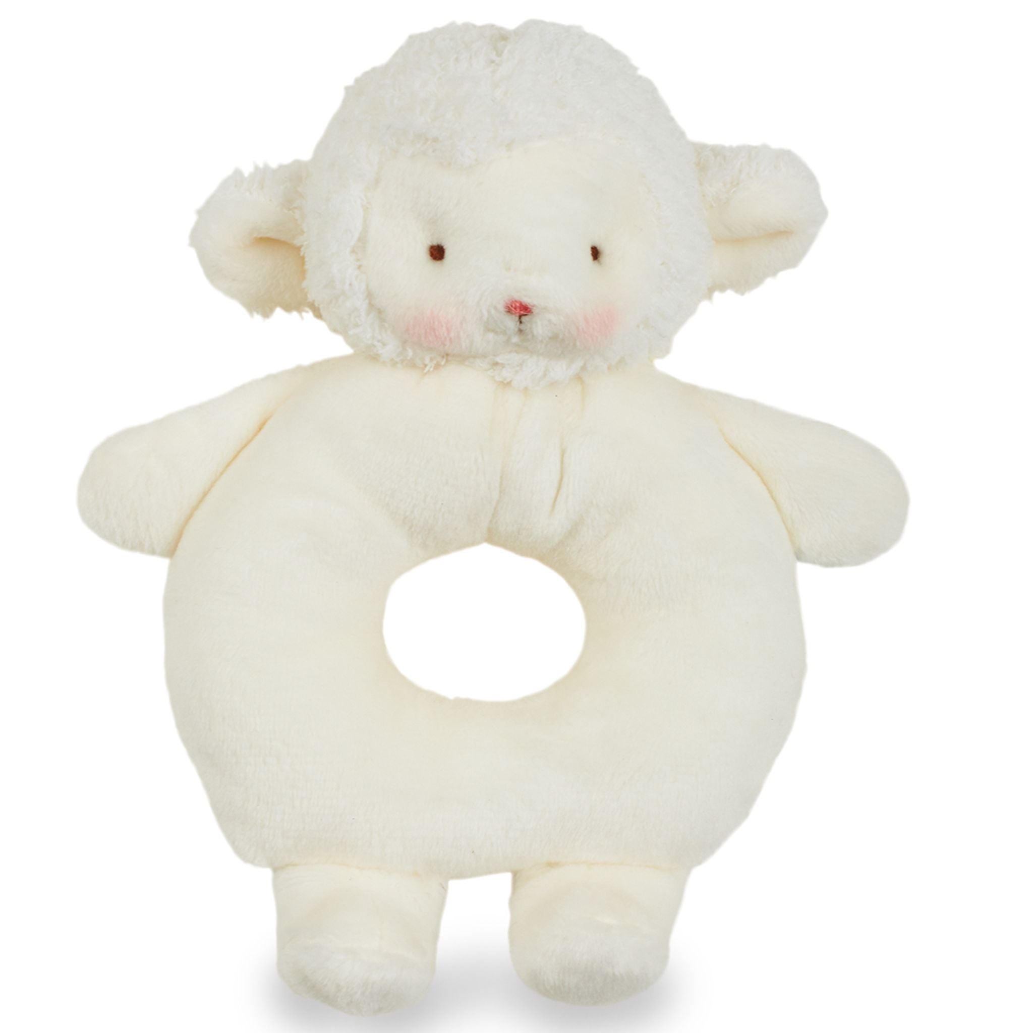 Bunnies By The Bay Ring Rattle Kiddo Lamb White