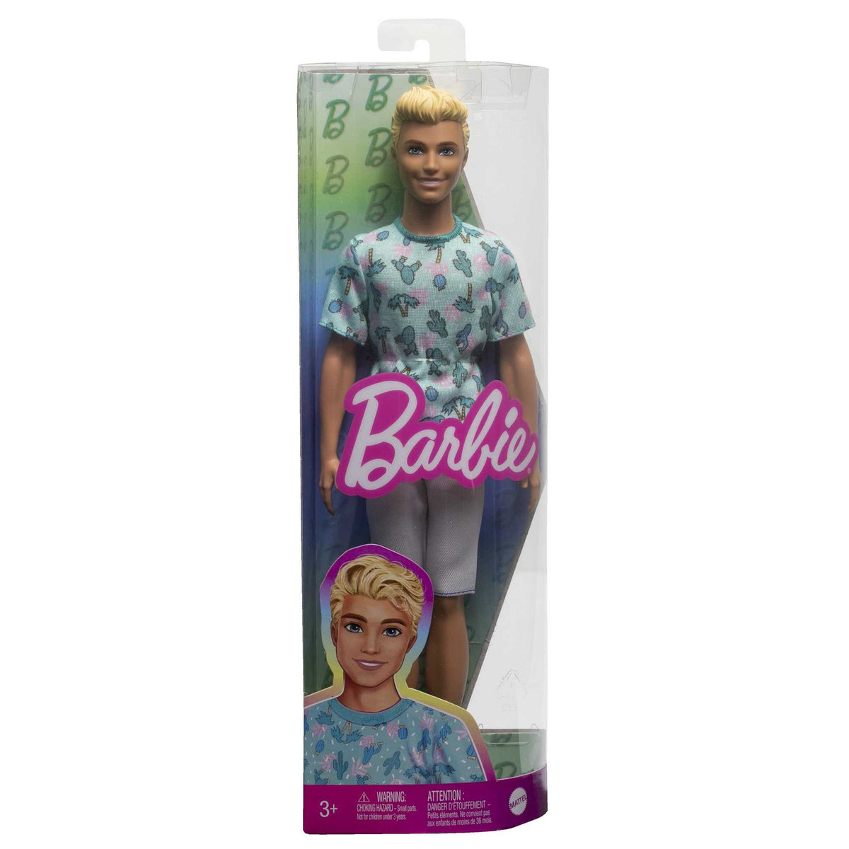 Barbie Ken Fashionista Doll - 211 Blond Hair And Cactus Tee - Toyworld Australia