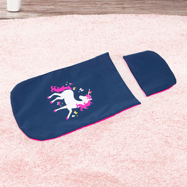 Bayer Cosy Pram Dark Blue With Pink Heart Hood