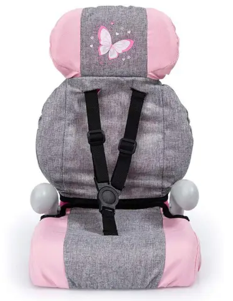 BAYER DELUXE CAR SEAT GREY AND PINK