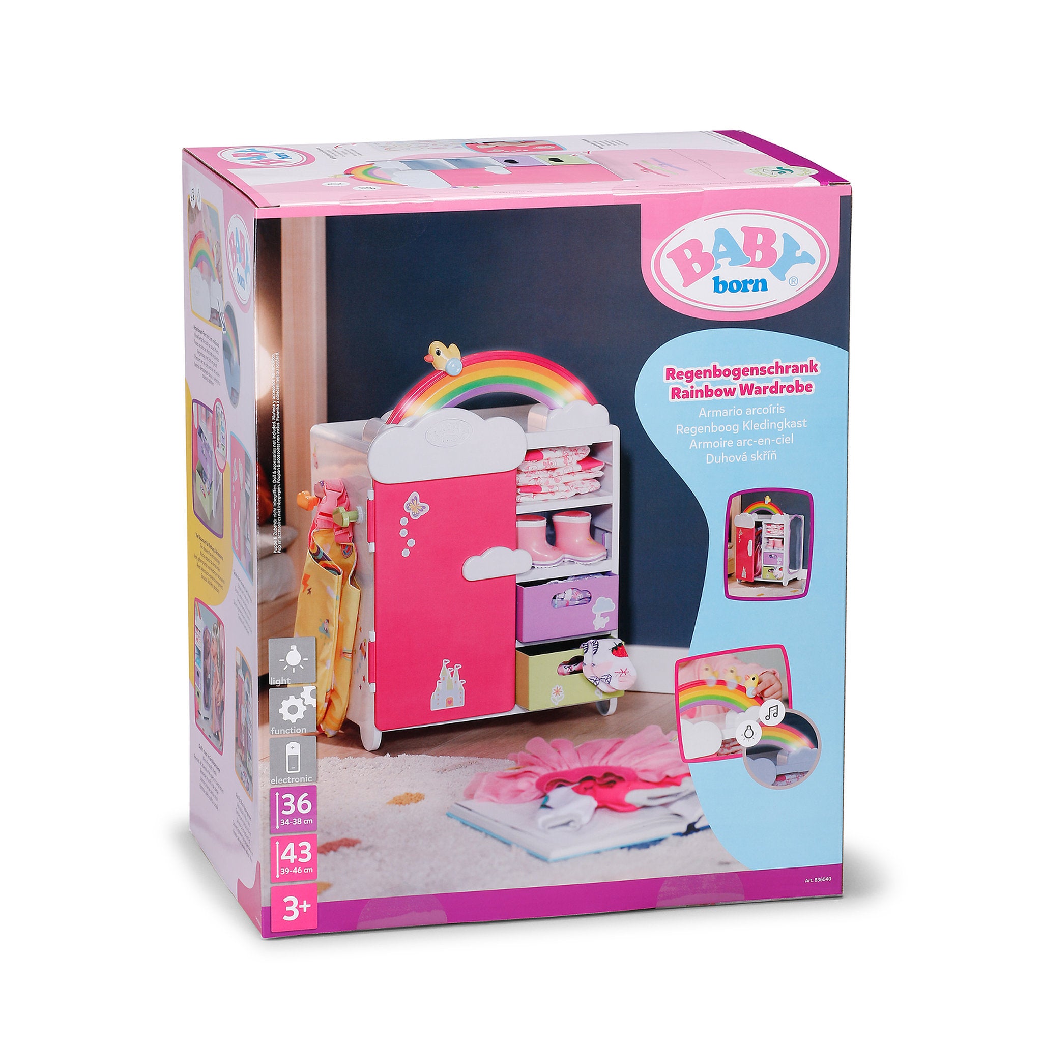 BABY Born 43cm Doll Rainbow Wardrobe Playset