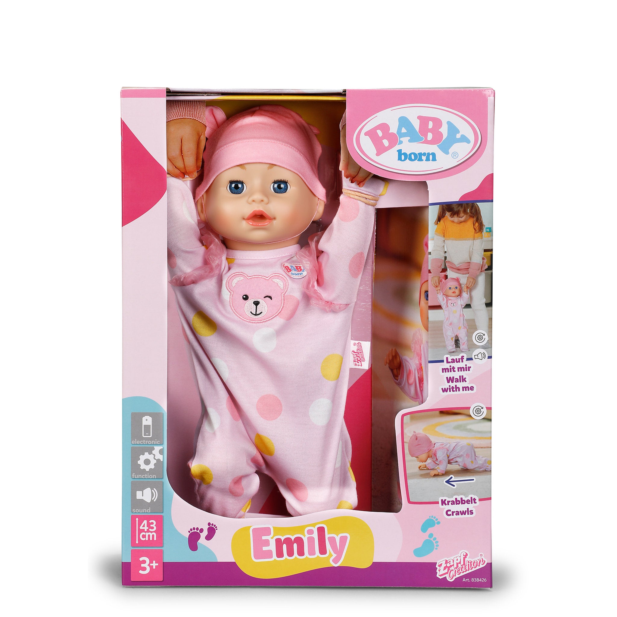 BABY Born Walk With Me 43cm Doll - Emily